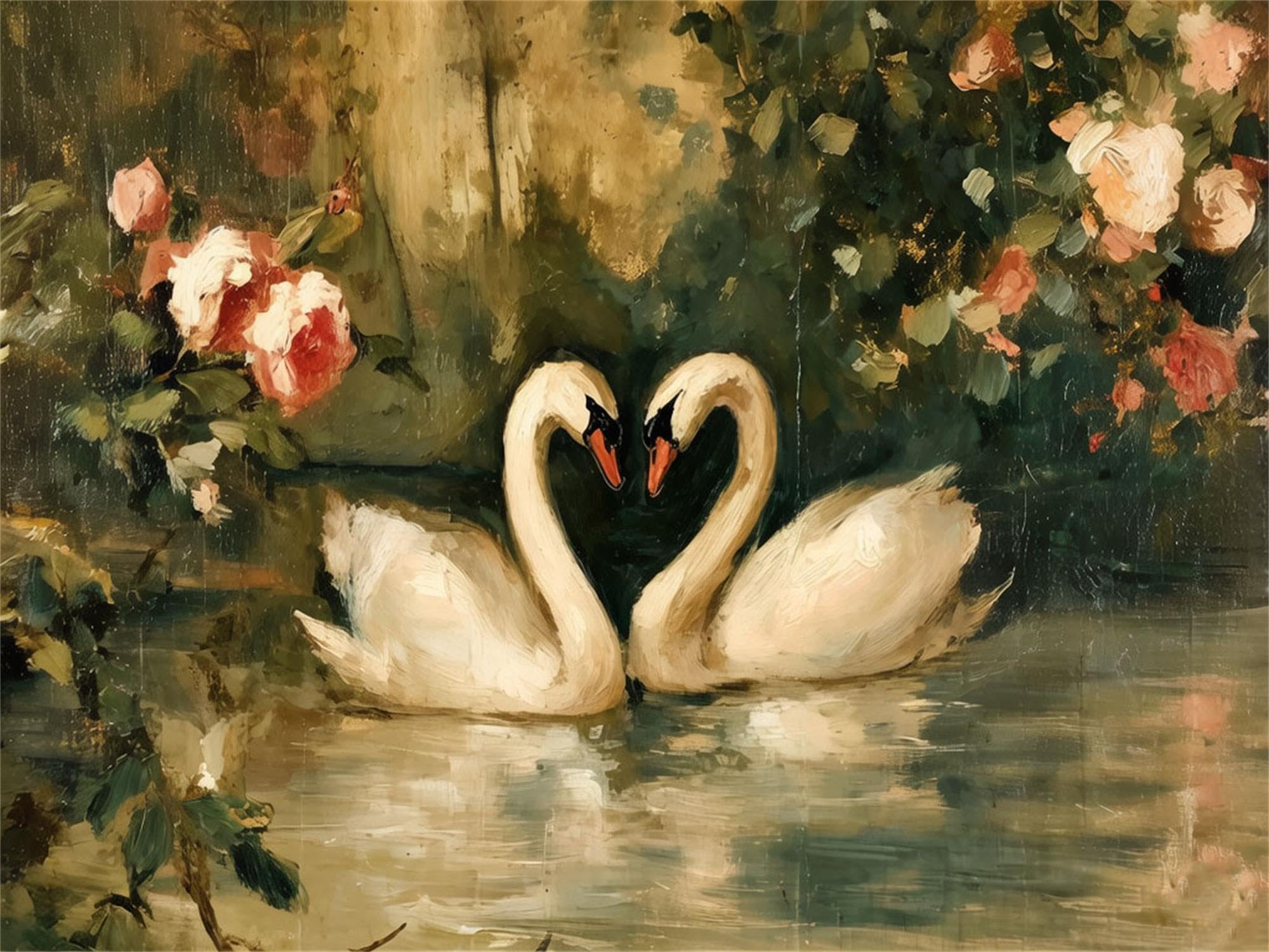Nanjdian Swan Adults Paint By Number Kits,Painting By Number Kits On Canvas,Large Color By Numbers Adult Watercolor Gifts For Friends Wall Decor (Swan)