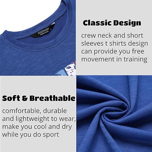 Miniatura 5 de COOFANDY Camiseta de entrenamiento muscular para hombre, camiseta de gimnasio de culturismo, manga corta, negra