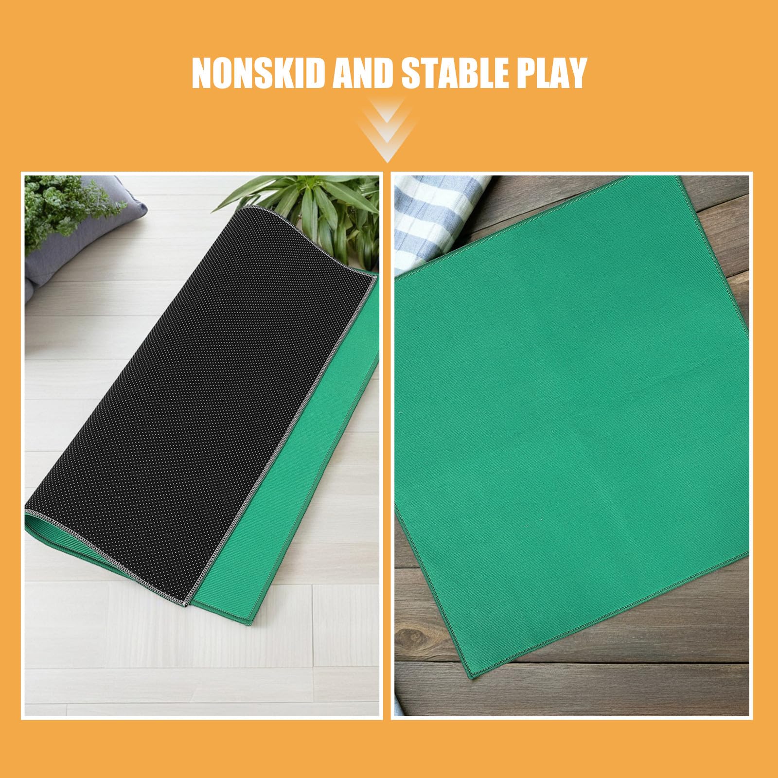 Alipis Tapete de Mahjong Cuadrado Antideslizante y Acolchado para Mesa de Juego, Superficie Cómoda para Manos, Material de Tela Verde Adecuado para Noches de Juego en Familia