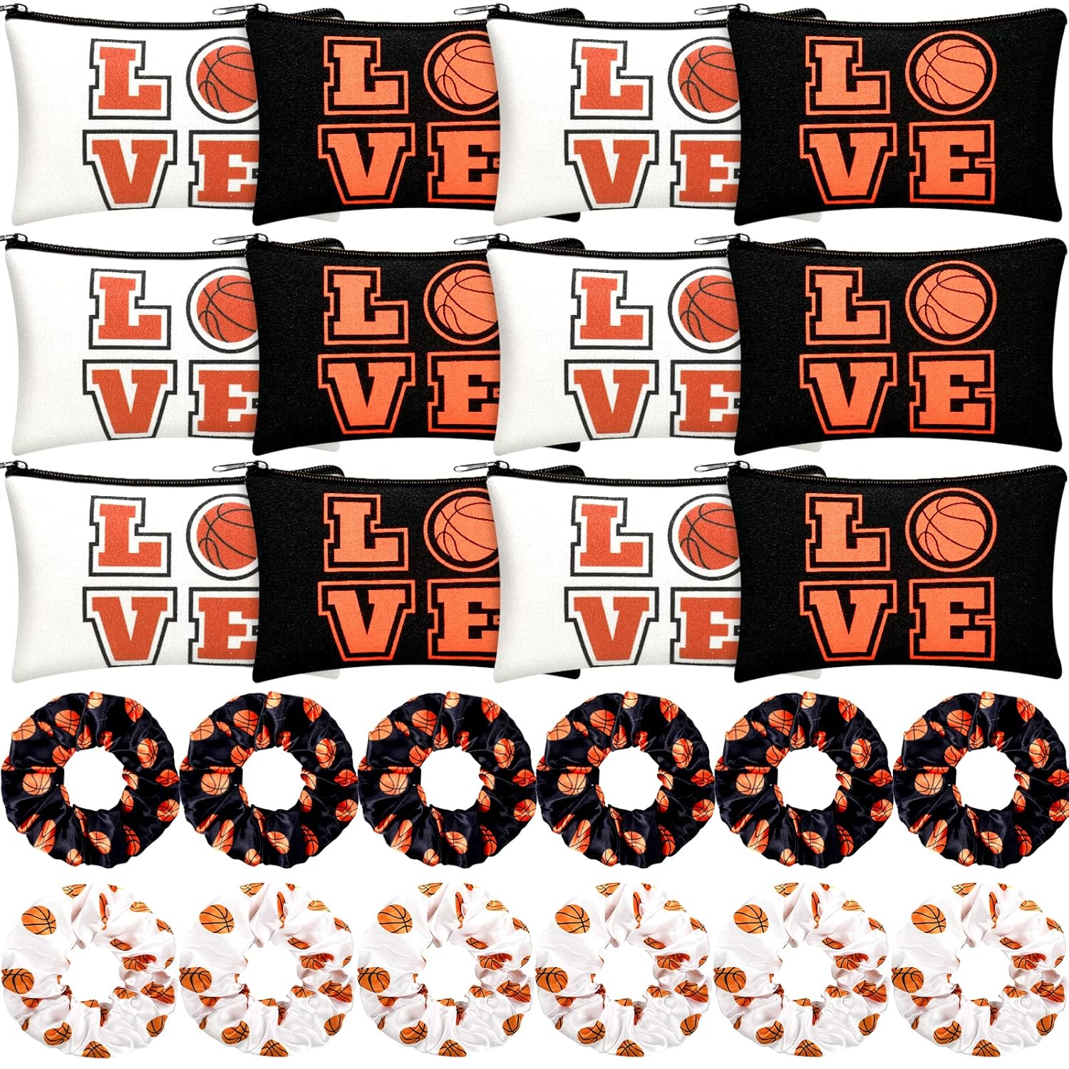 24 Basketball Stuff Set Cosmetic Bags Sport Makeup Bags