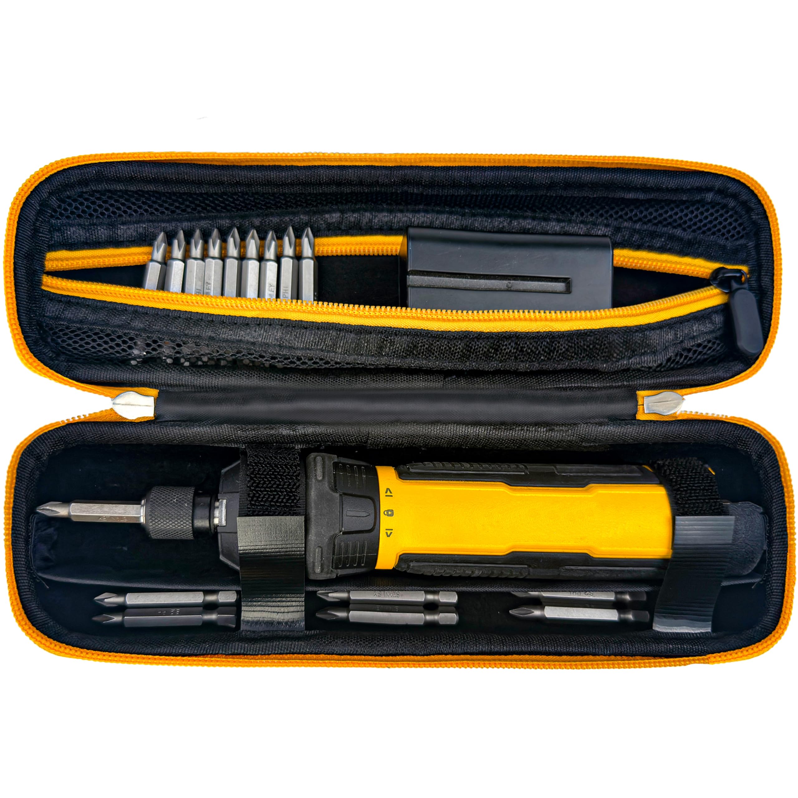 Tool Storage Case for DEWALT Cordless Screwdriver (DWHT66719) ，with Removable Divider and Mesh Pocket for electric screwdriver Bits(Box Only)