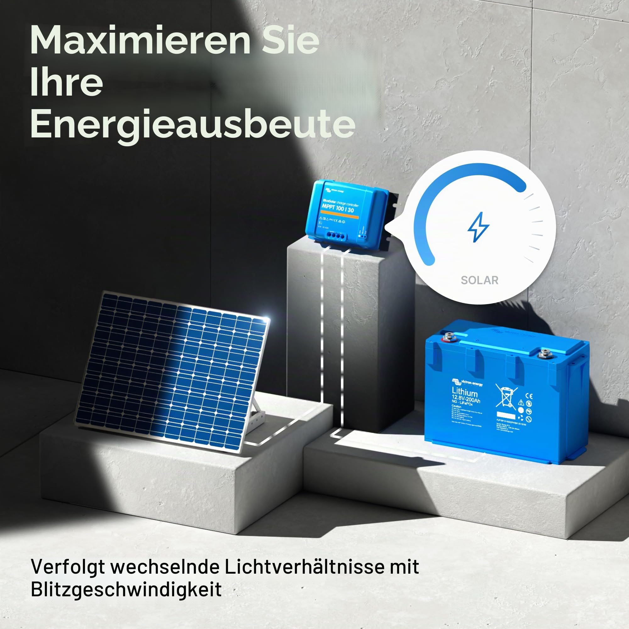 Victron Energy BlueSolar MPPT Laderegler - Solar Laderegler - 100V 30 Amp 12/24-Volt