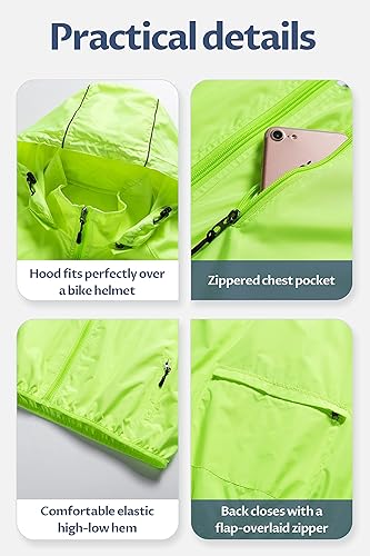 Miniatura 6 de CREATMO US Chaqueta impermeable plegable para hombre con capucha extraíble