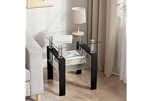 Modern Glass End Table: Perfect Minimalist Corner Table for Living Rooms