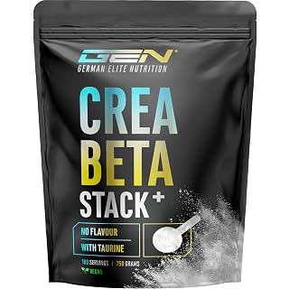 Creatin Beta Alanin Stack - polvo de 750 g - creatina monohidrato + beta alanina + L-taurina - creatina micronizada premium - dosis óptima, vegano - Amazon product rated Grade A