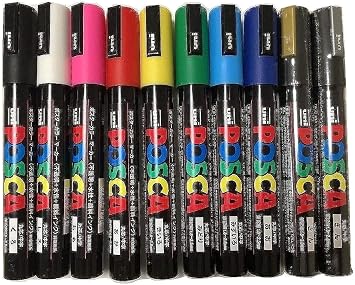 Posca Coloring - PC-5M - عبوة من 10 ألوان
