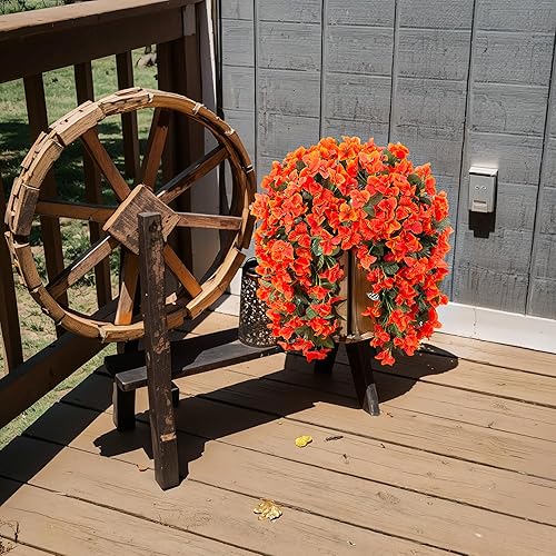 Miniatura 9 de Plantas Artificiales de Buganvilla Flores Falsos para Exteriores Decoración de Otoño, 2 PIEZAS de Enredaderas Colgantes de Seda Resistente a los