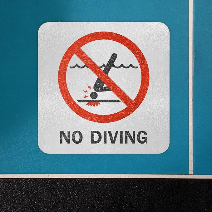 Marcador de piscina adhesivo SmartSign “No Diving” 5.75x5.75 in miniatura 7