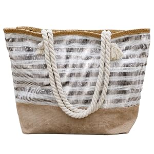 utop Large Beach bag for Women Straw Beach Tote Bags Cotton Rope Handles Durable Lightweight with Large Capacity