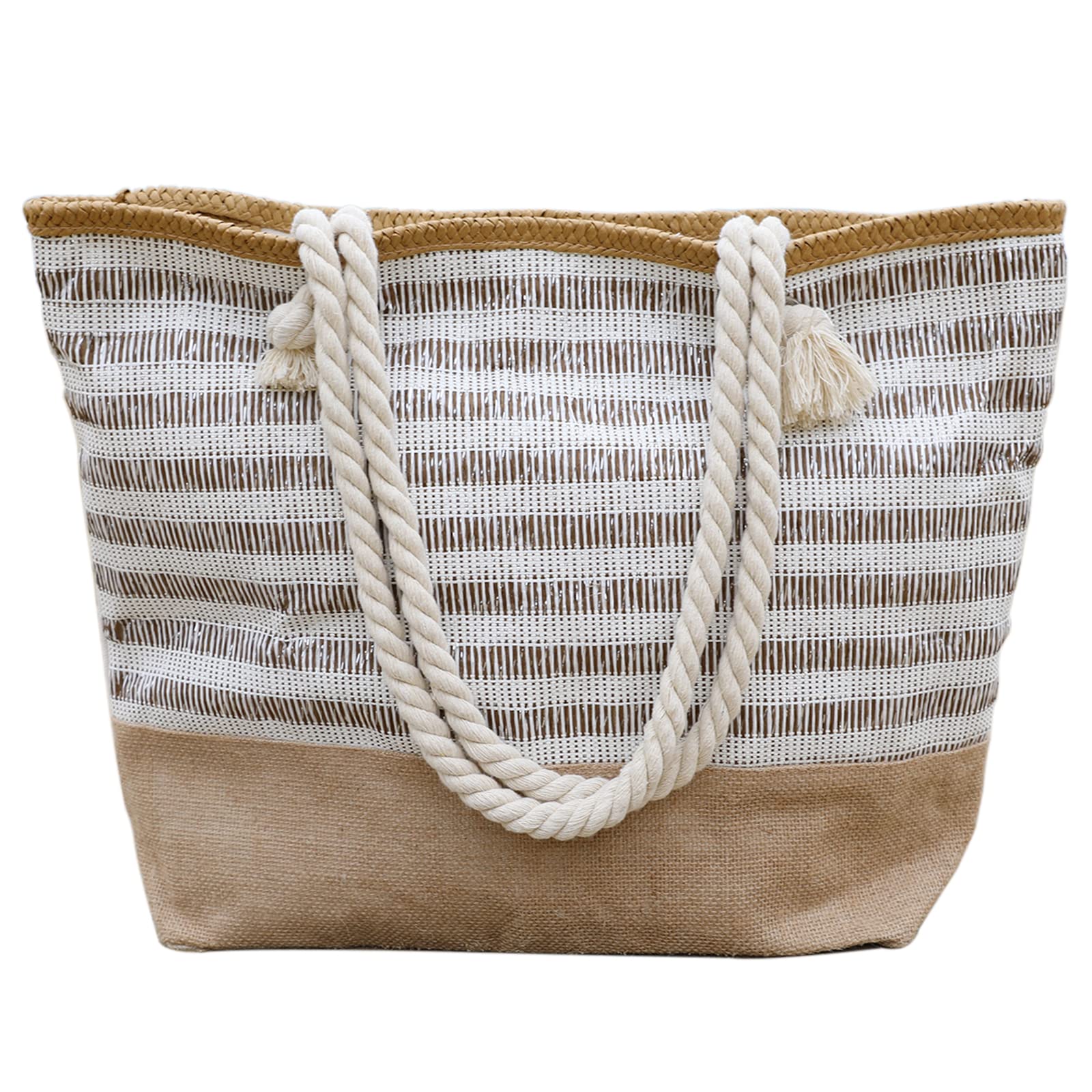 utop Large Beach bag for Women Straw Beach Tote Bags Cotton Rope Handles Durable Lightweight with Large Capacity