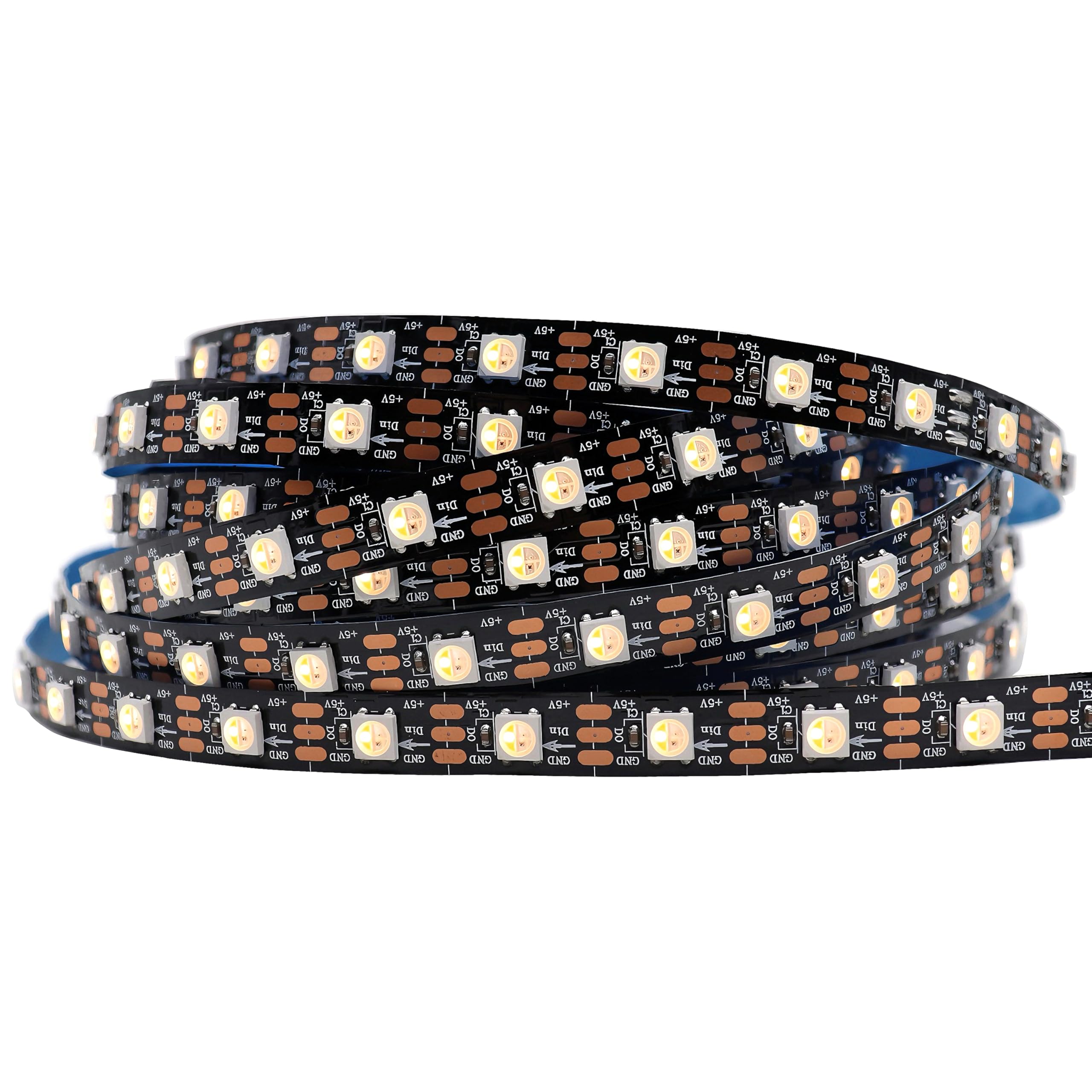 DC5V SK6812 (Similar WS2812B) RGBW RGB+Warm White LED Strip Light 60leds/Pixels/m Individually Addressable 4Color in 1LED Dream Color(16.4ft(5m) 300leds, IP30) (No Adapter or Controller)