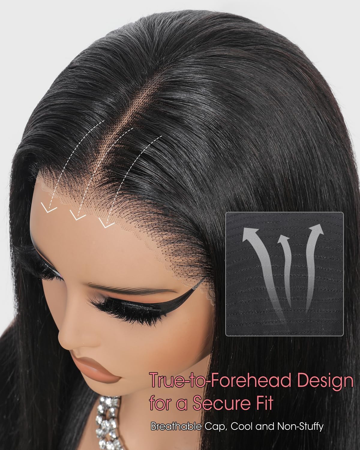 Tunfine 13x6 Full Lace Front Drawstring Wig Perruque Cheveux Humain 60cm