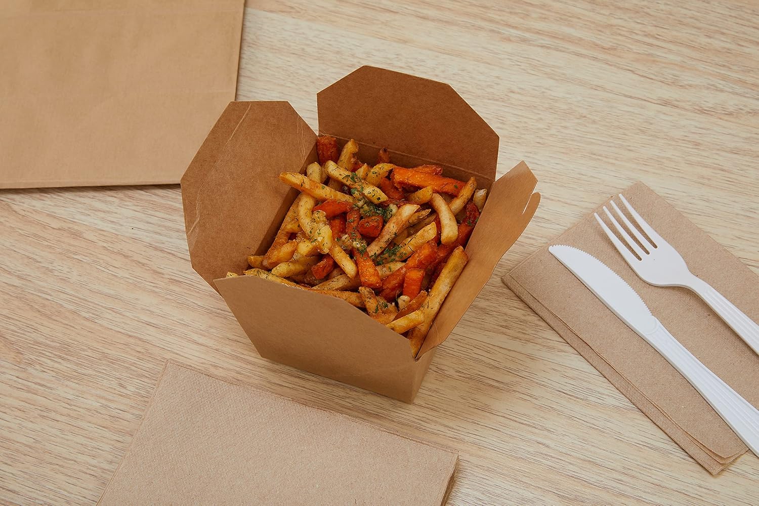 Take Out Food Containers 26 oz Kraft Brown Paper Take Out Boxes Microwaveable Leak and Grease Resistant Food Containers, Food Truck,Recyclable Lunch Box #1 by EcoQuality (25)