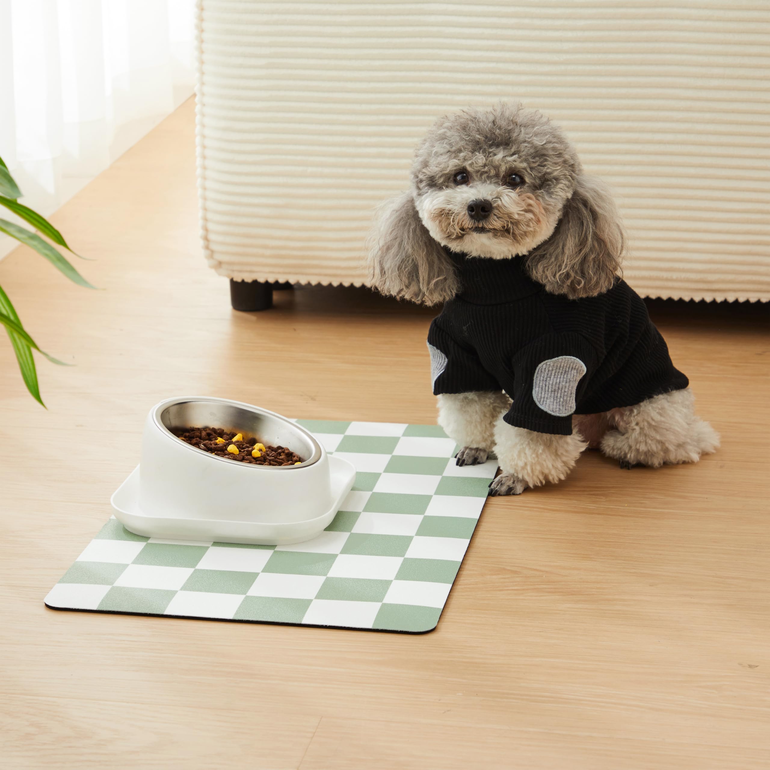 absorbent mat for dogs water bowl Pet Food Mat, Big Size Absorbent Dog Mat for Water Bowl and Food, Non-   wallqmer