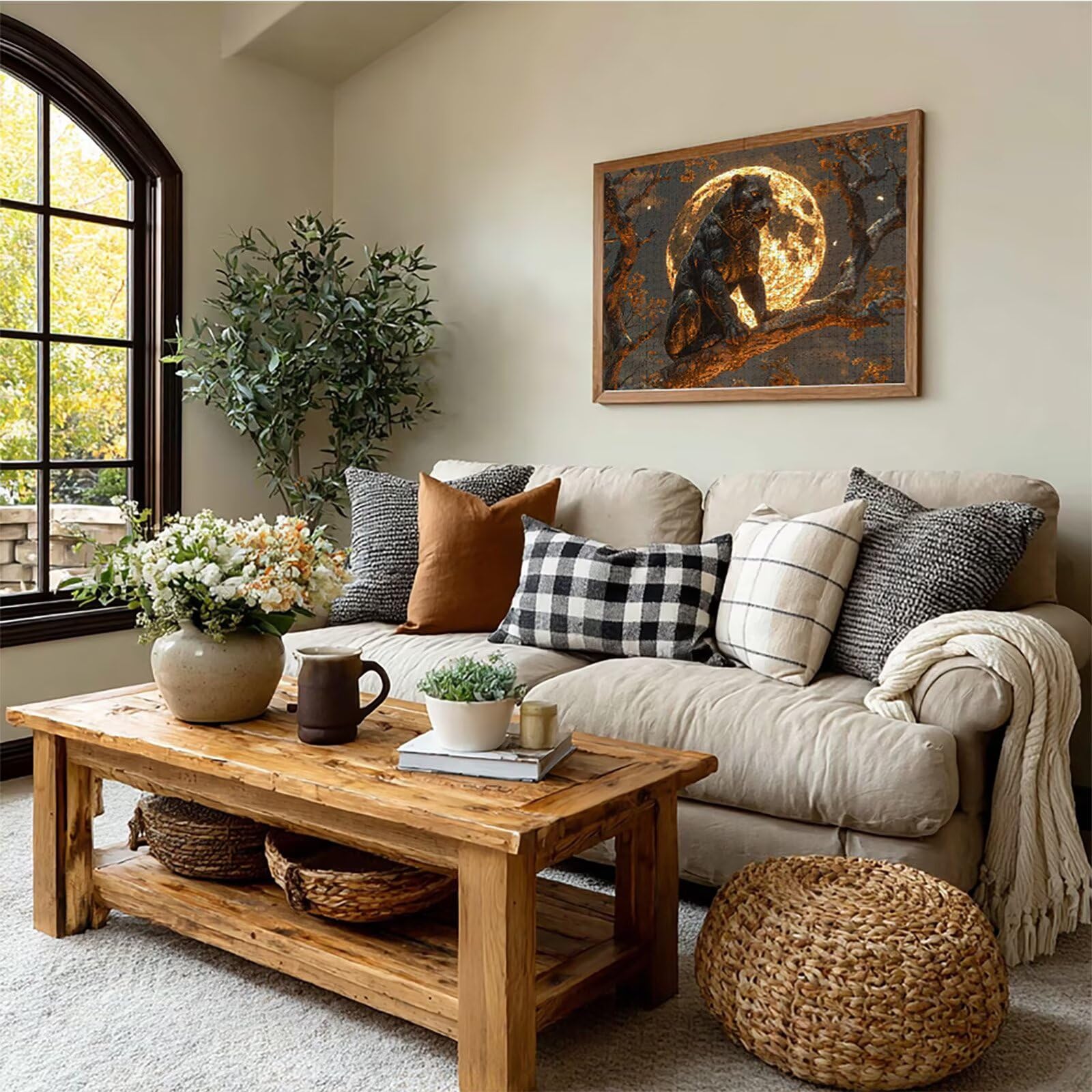 Puzzle 2000 elementów dla dorosłych, księżyc, drewniane puzzle, 99 x 70 cm, dla mężczyzn, kobiet, starszych seniorów, części ściśle do siebie pasują, dekompresja, dekoracja ścienna, prezenty dla