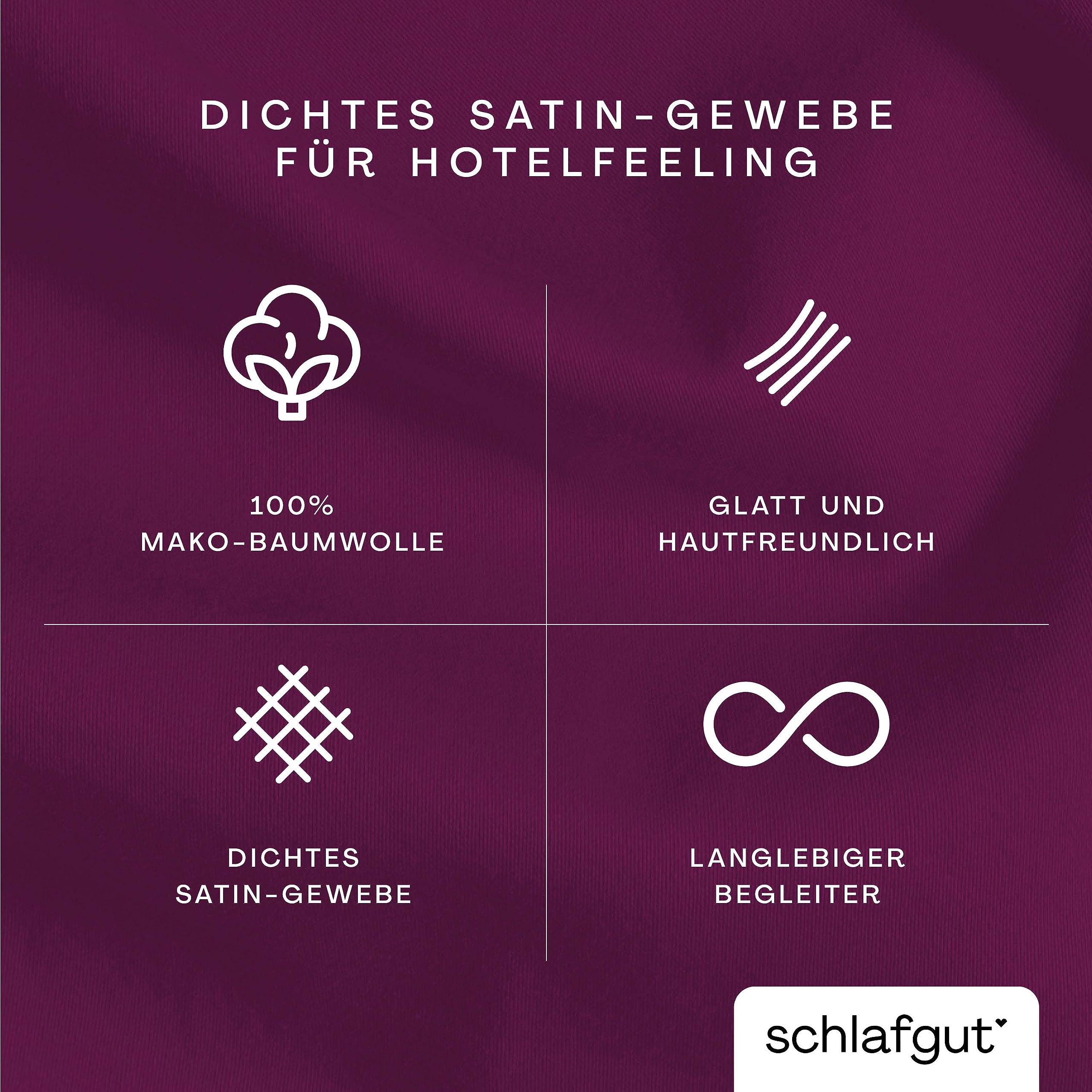 schlafgut Woven Satin Bettwäsche 135x200cm Bettdecke Bezug einzeln, Purple Deep Uni in Hotelqualität mit 100% Baumwolle | Bettbezug, Deckenbezug, Lila, Satin, 100% Baumwolle, Hotelqualität, bügelfrei, OEKO-TEX