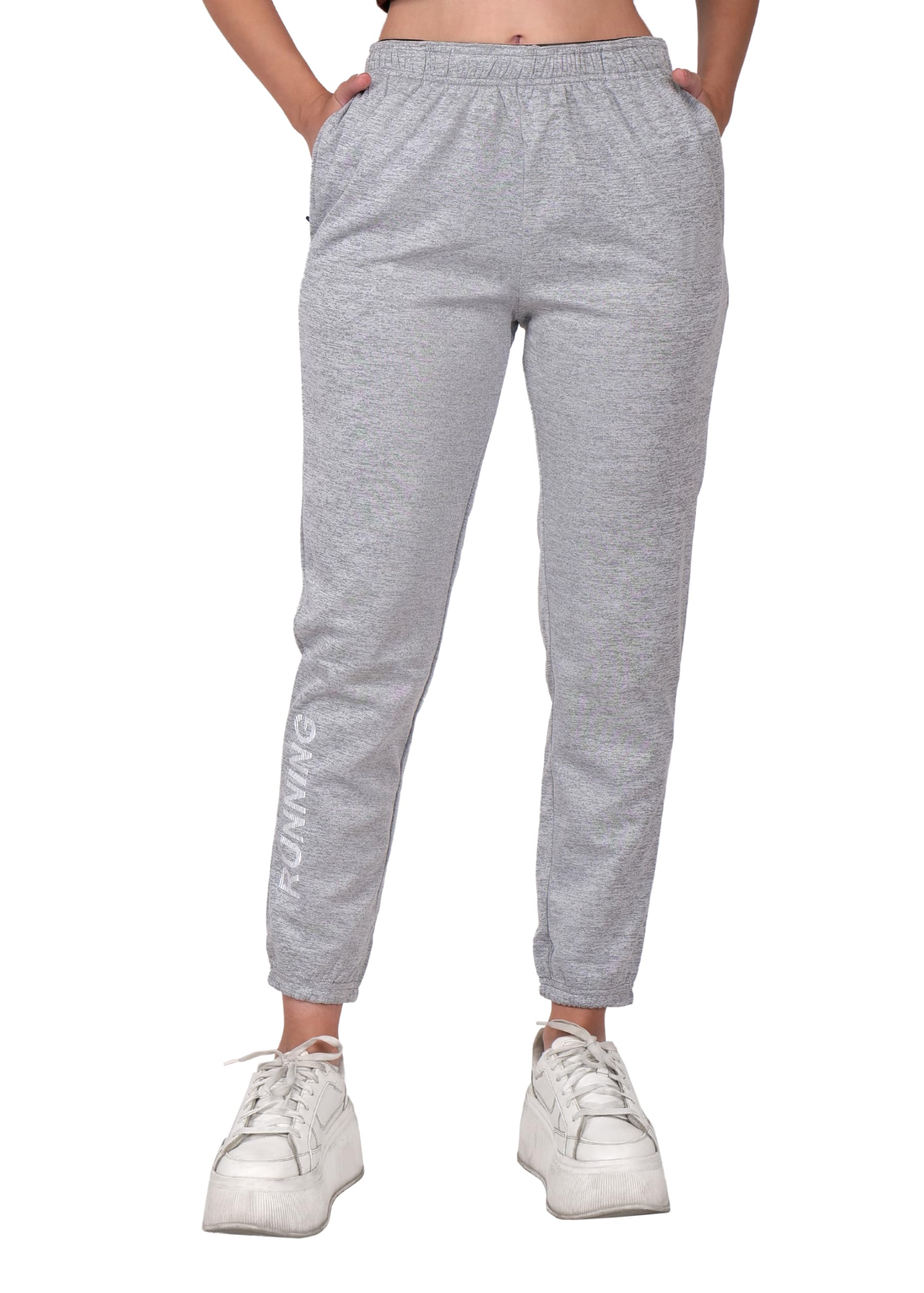 nuno Women's Grey Jogger Track Pants, Elastic Cuffs-picture-23
