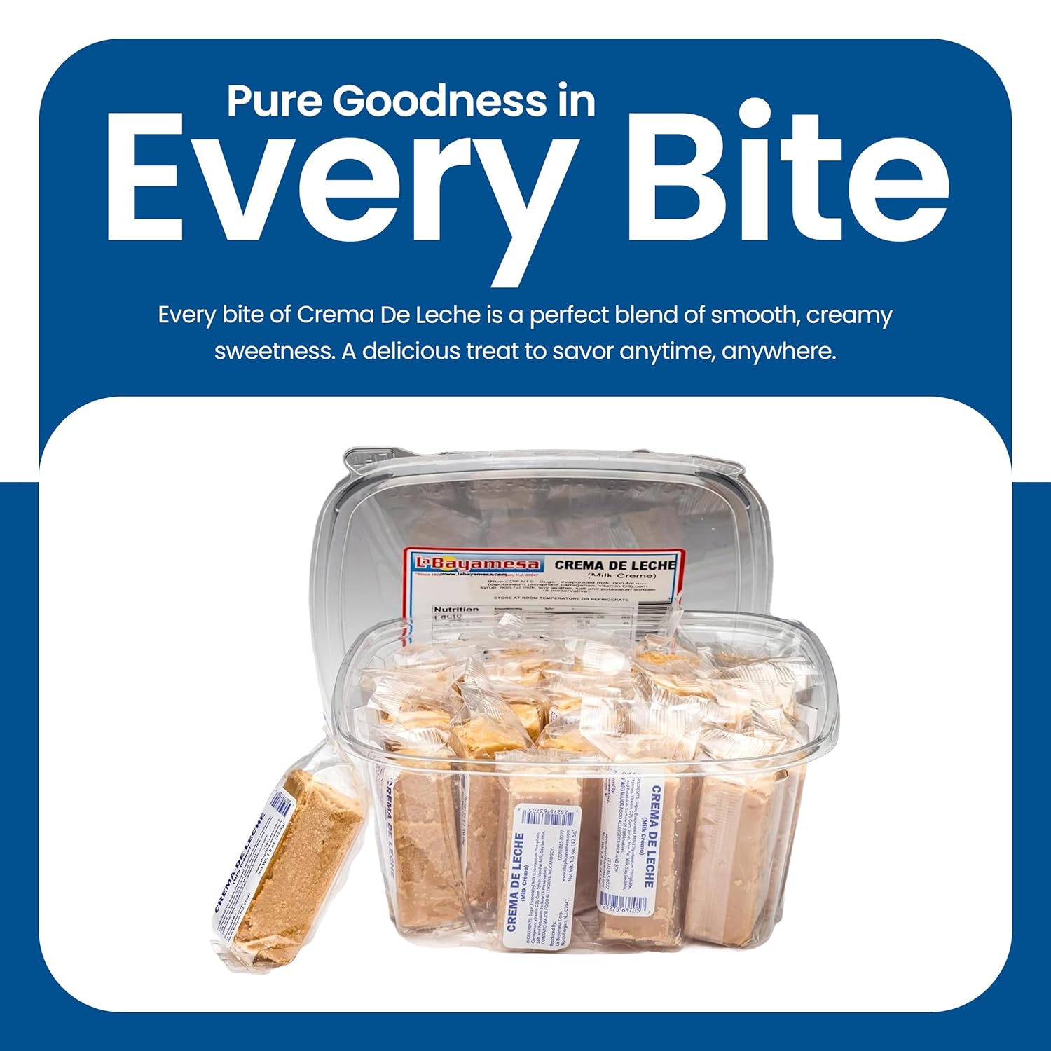 Crema De Leche || 2.5lb || Milk Cream candy (Milk crème), keto snack, healthy snacks, non fat milk, La Bayamesa (pack 24)