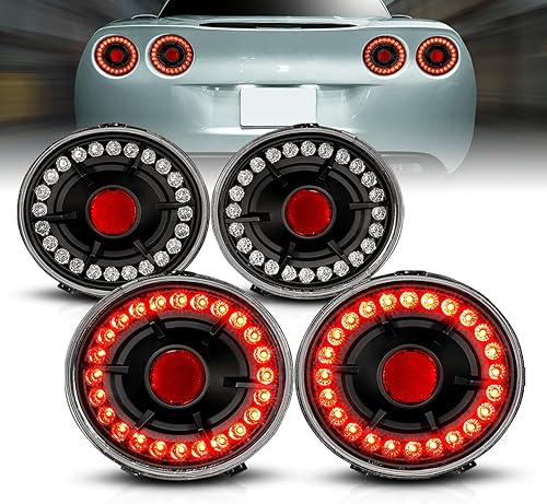AmeriLite L.E.D - Luces traseras negras para Chevy Corvette/Covette Z06, lado del pasajero y del conductor