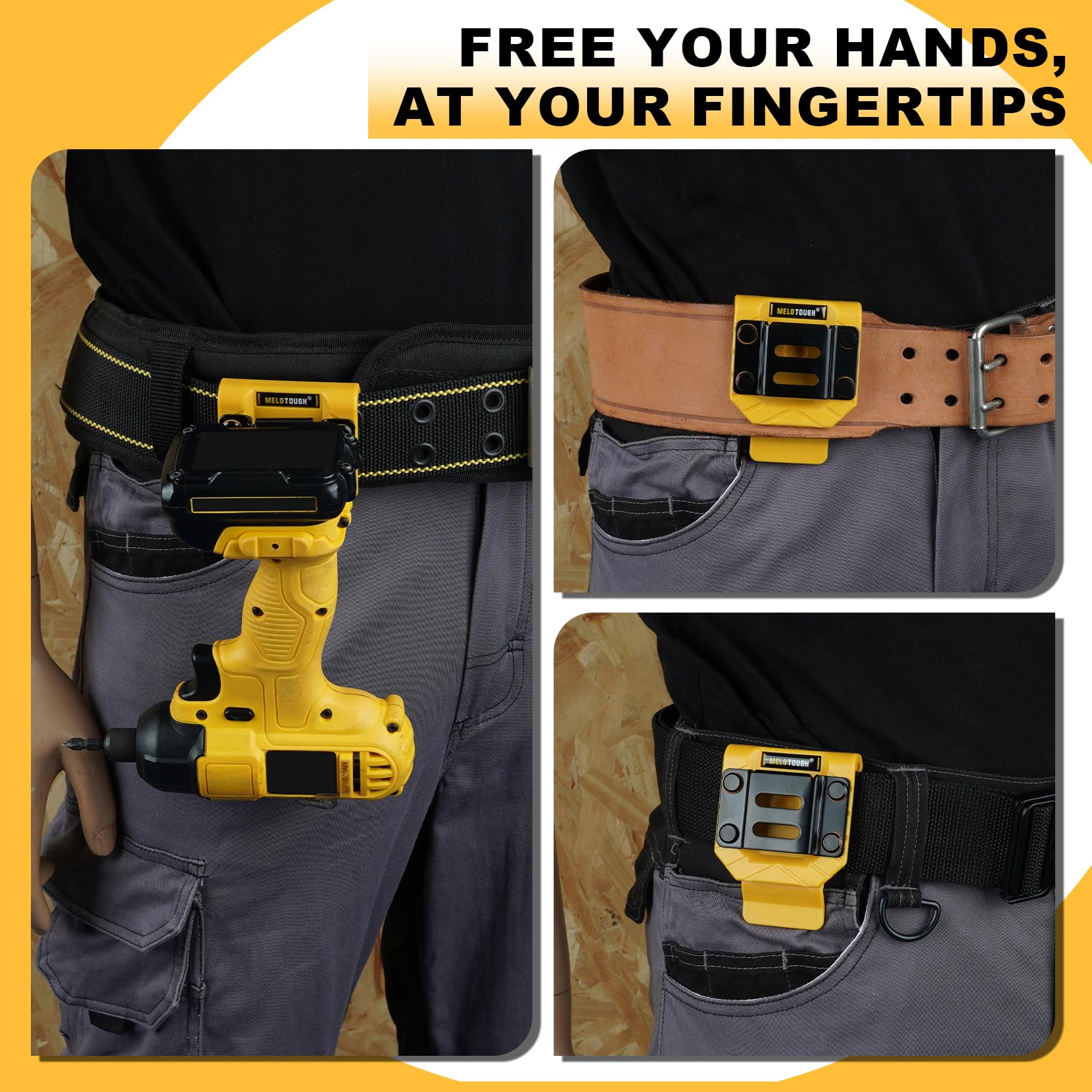 MELOTOUGH Drill Belt Clip,Drill Holder for Tool Belt,Measuring Tape Holder for Impact Driver,Tape Measure — Amazon image 4