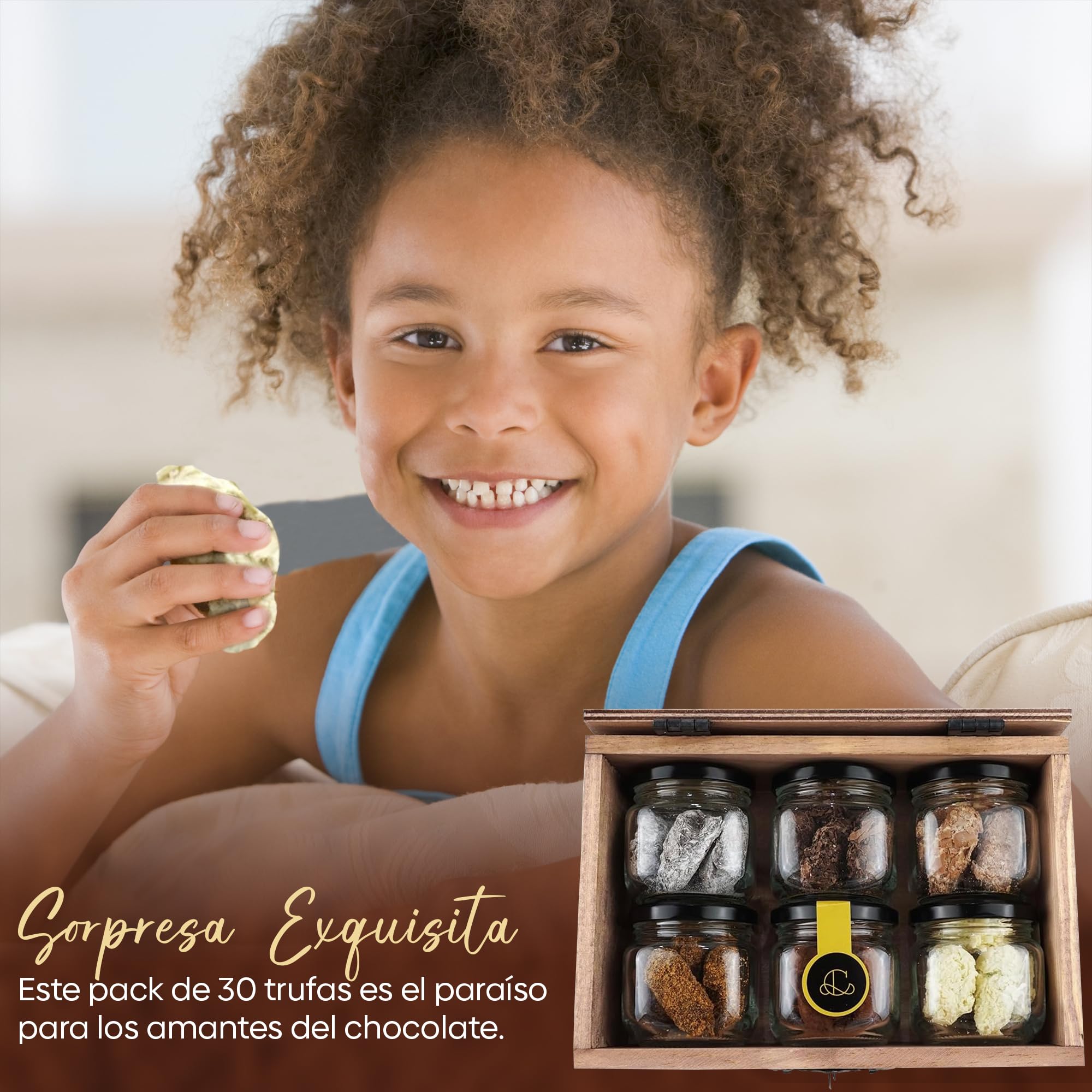 Caja de Chocolates para Regalar, 30 Trufas de Chocolate Belga, 5 de cada: Chili, Pistacho, Cookies, Pedro Ximenez, Whisky y Champagne, Bombones Belgas - Rocas de Chocolate ideal Caja Regalo Chocolate