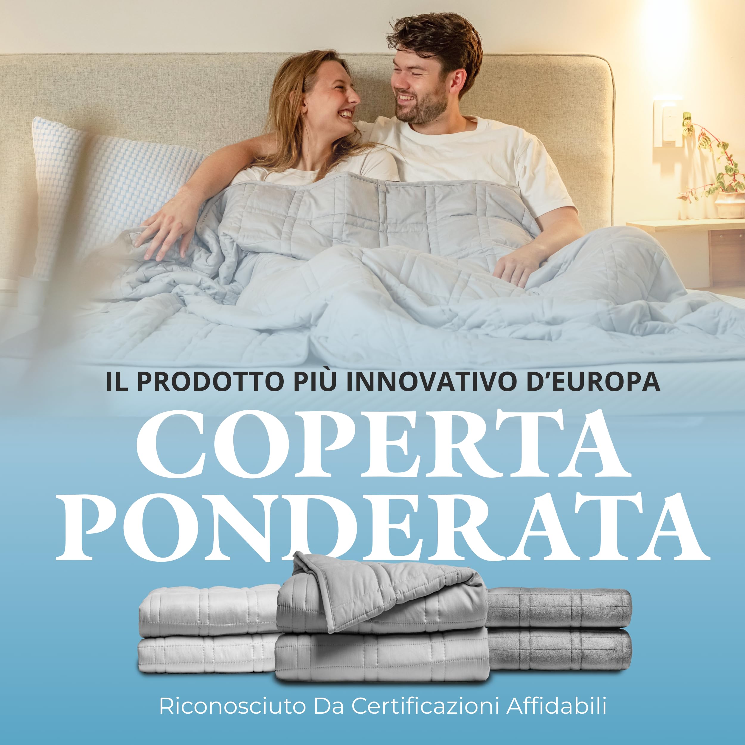 Ella Coperta ponderata per adulti 150x200 11kg - Coperta pesante rilassante per il sonno e antistress - 7 strati, perle di vetro ipoallergeniche, strato esterno in morbido cotone - Weighted Blanket