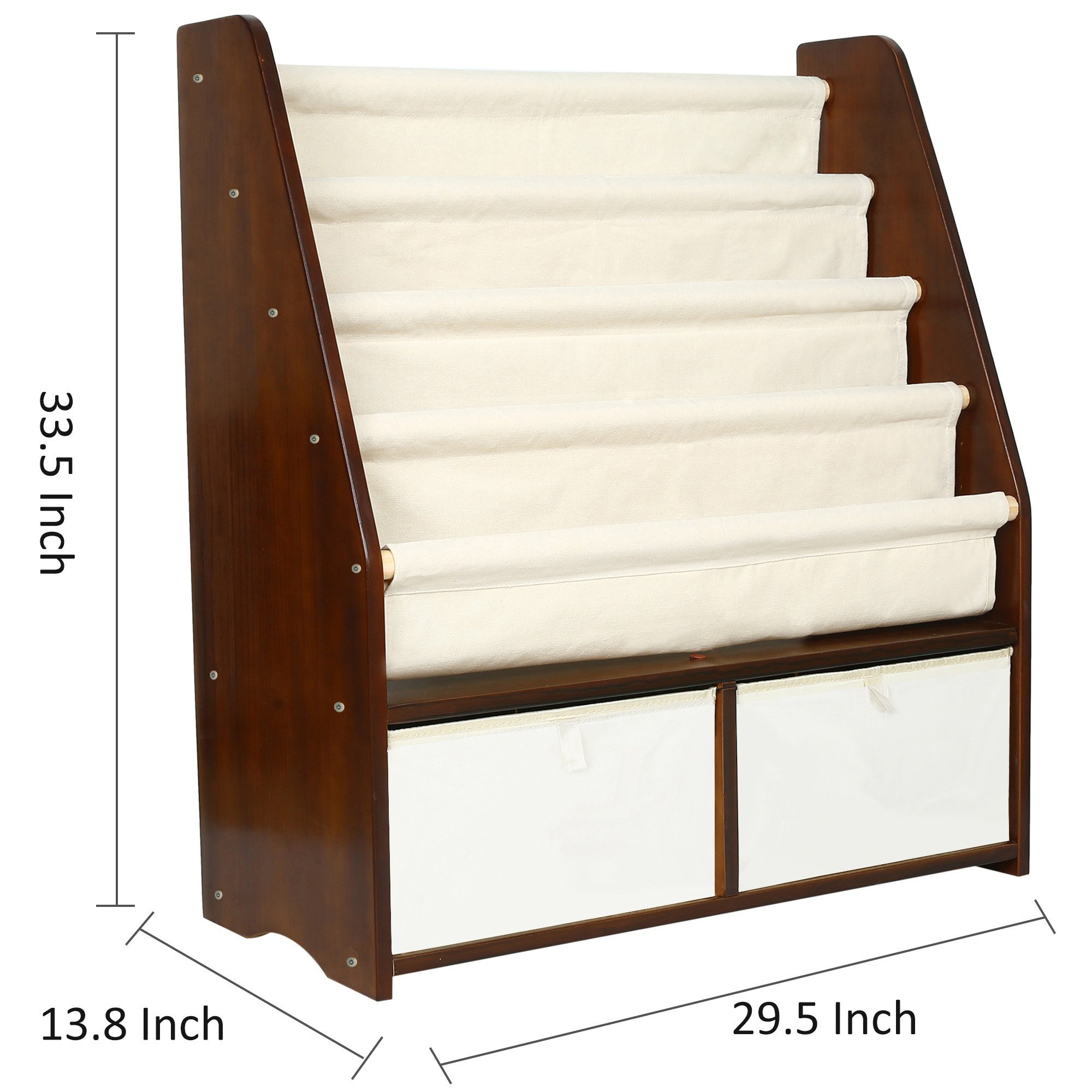 MallBoo Kids Bookshelf Book Rack Childrens Sling Bookcase Toys