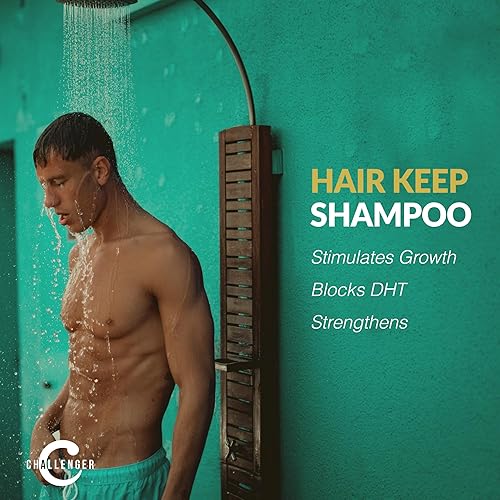 Miniatura 2 de Challenger Champú para mantener el cabello para hombre, 10 onzas. | Champú para el crecimiento del cabello con bloqueo DHT | con Baicapil, Capixyl,