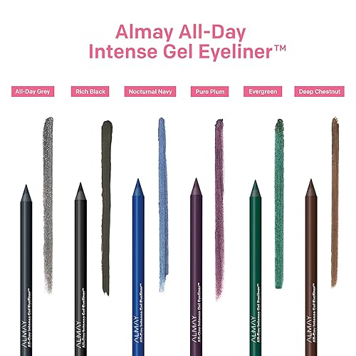 Miniatura 9 de Almay - All-Day Intense Gel Eyeliner, Lápiz de ojos cremoso de larga duración, resistente al agua y a la decoloración, fácil de afilar, 150