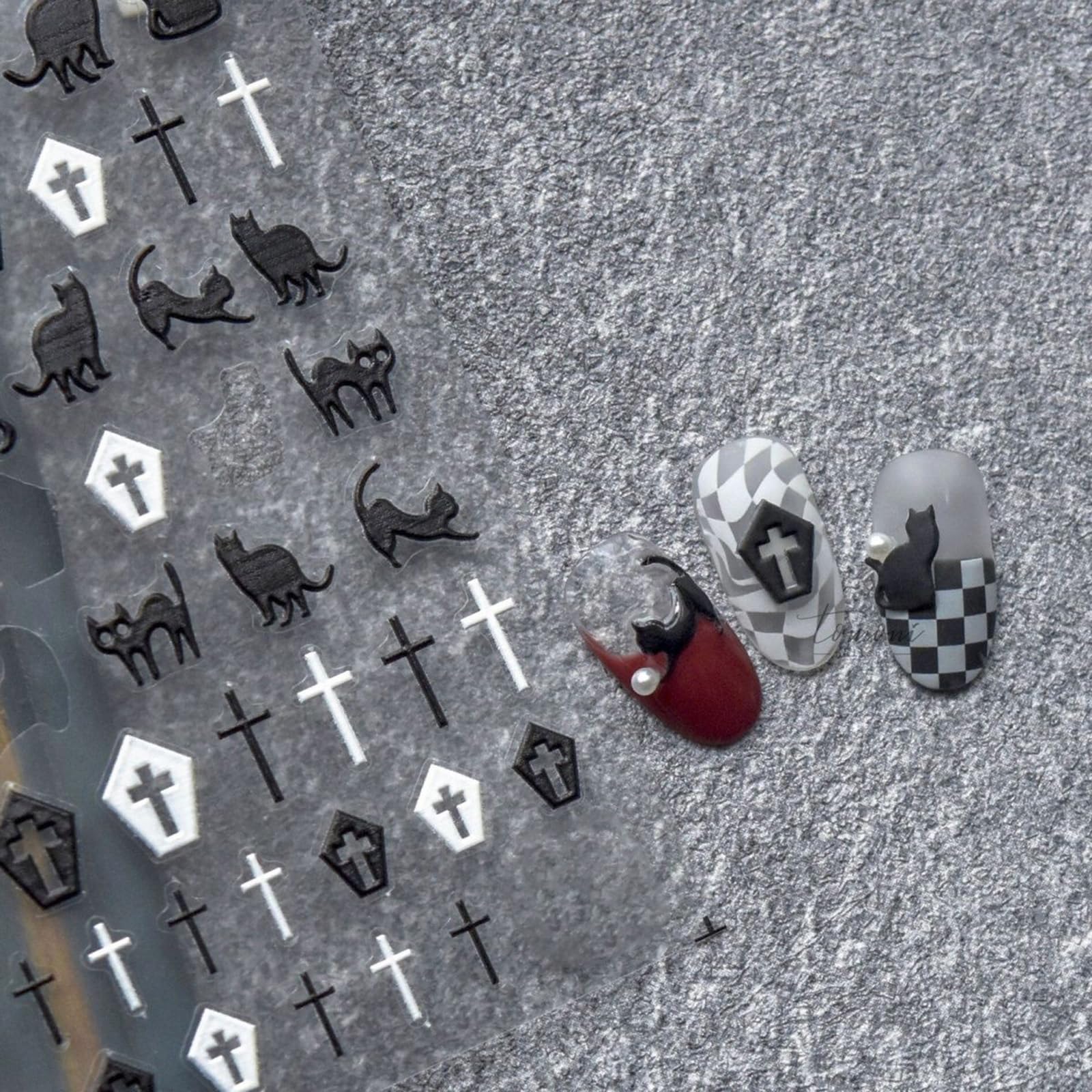 ハロウィンカラー 肉球 猫 十字架 ネイルパーツ 11個 ハロウィンカラー 肉球 猫 十字架 ネイルパーツ 11個 3dネイルパーツ