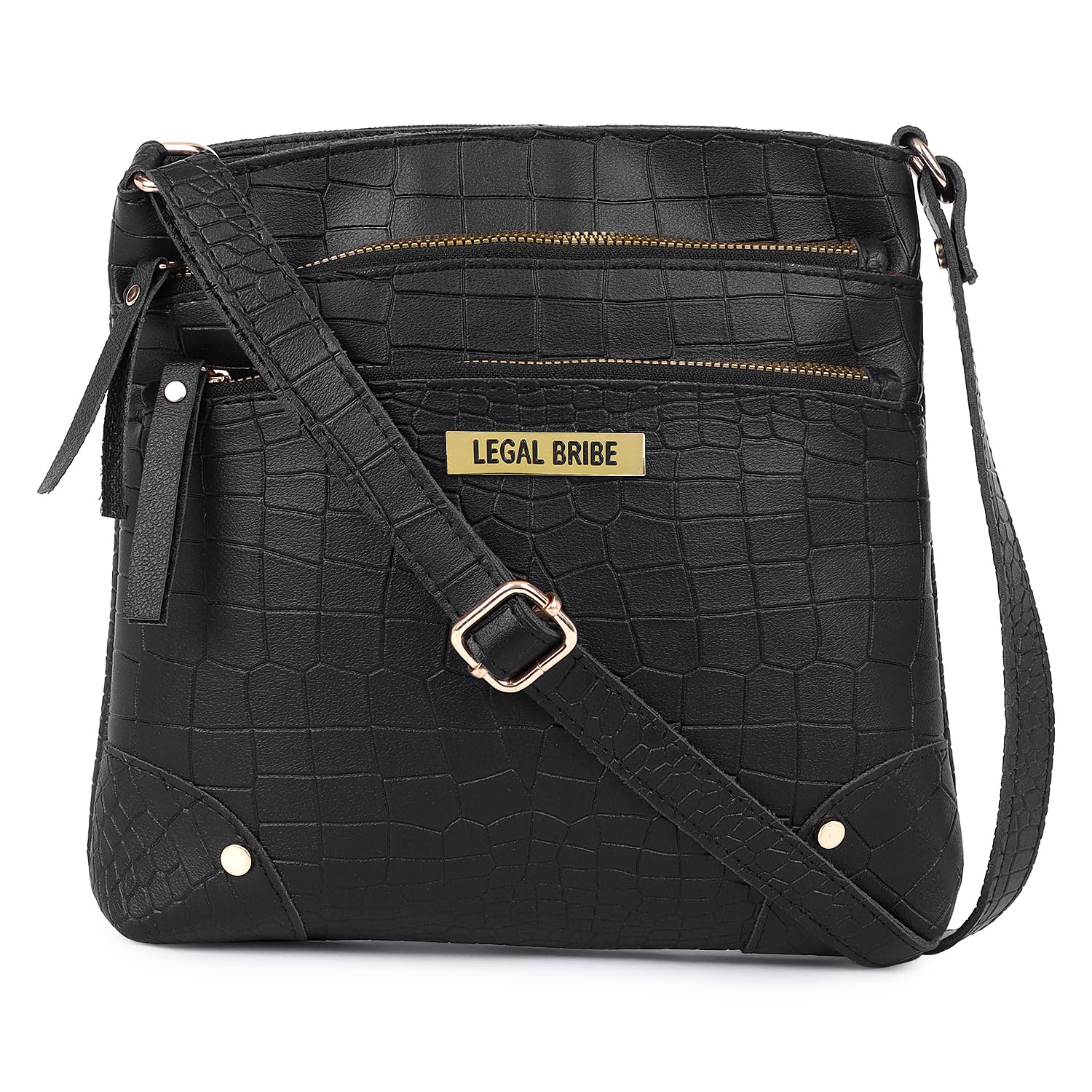 LEGAL BRIBE Womens Bossy Crock Sling Bag (Black) (B0D47MV41C) Amazon Price History, Amazon Price Tracker