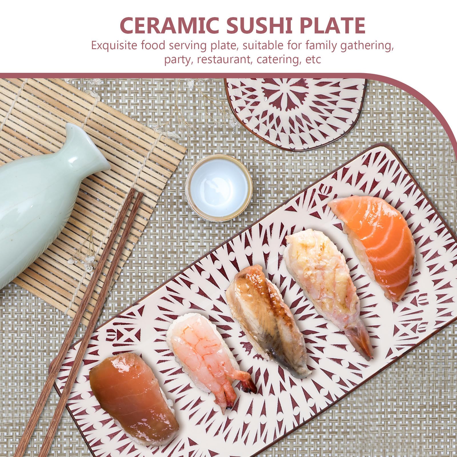 TOYANDONA Set de 2 Assiettes à Sushis en Céramique pour Restaurant