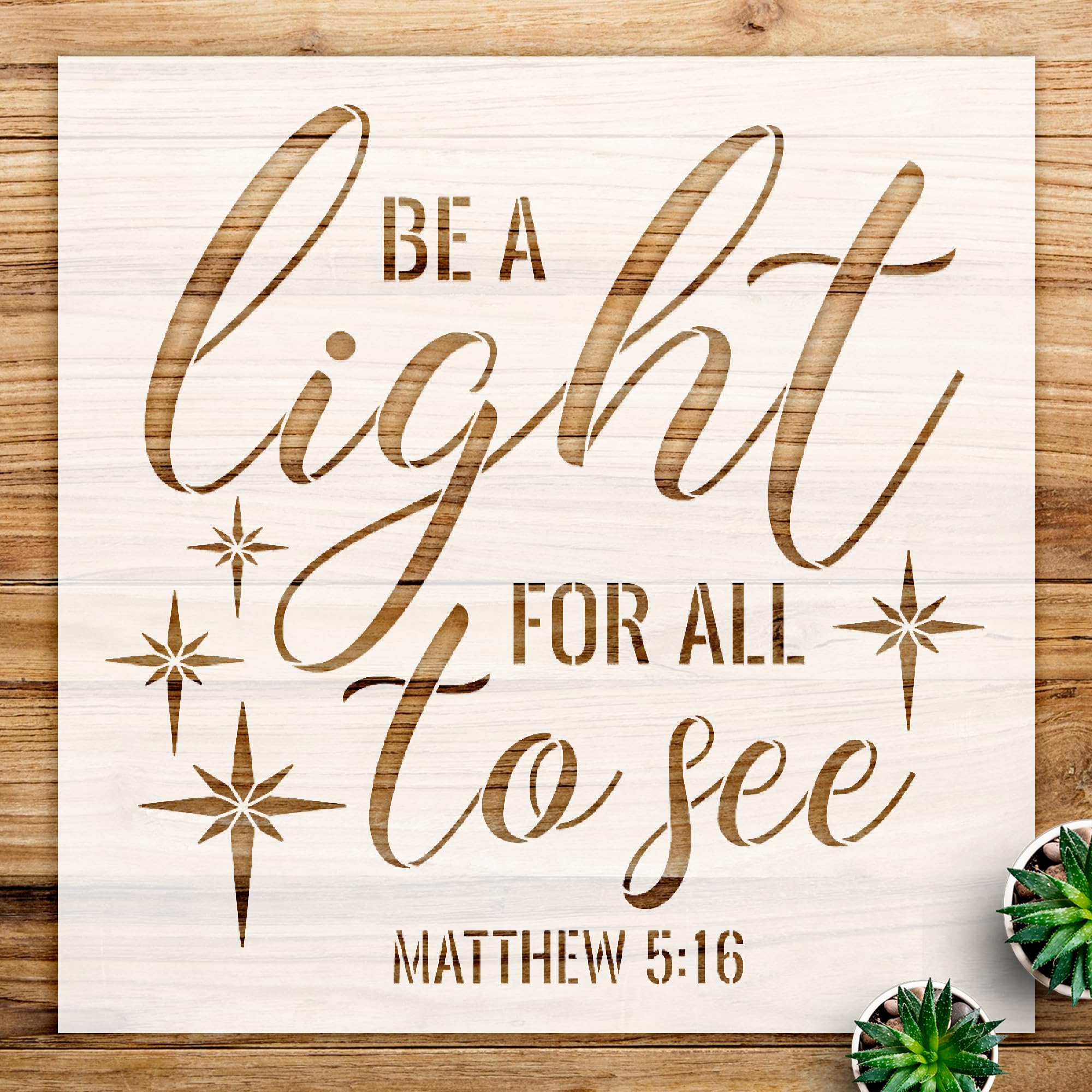 Bible Verse Stencil for Walls and Crafts, Inspirational Design, Perfect for Home Decor and DIY Projects, Faith-Based Matthew Quote - Size A2 (16.5