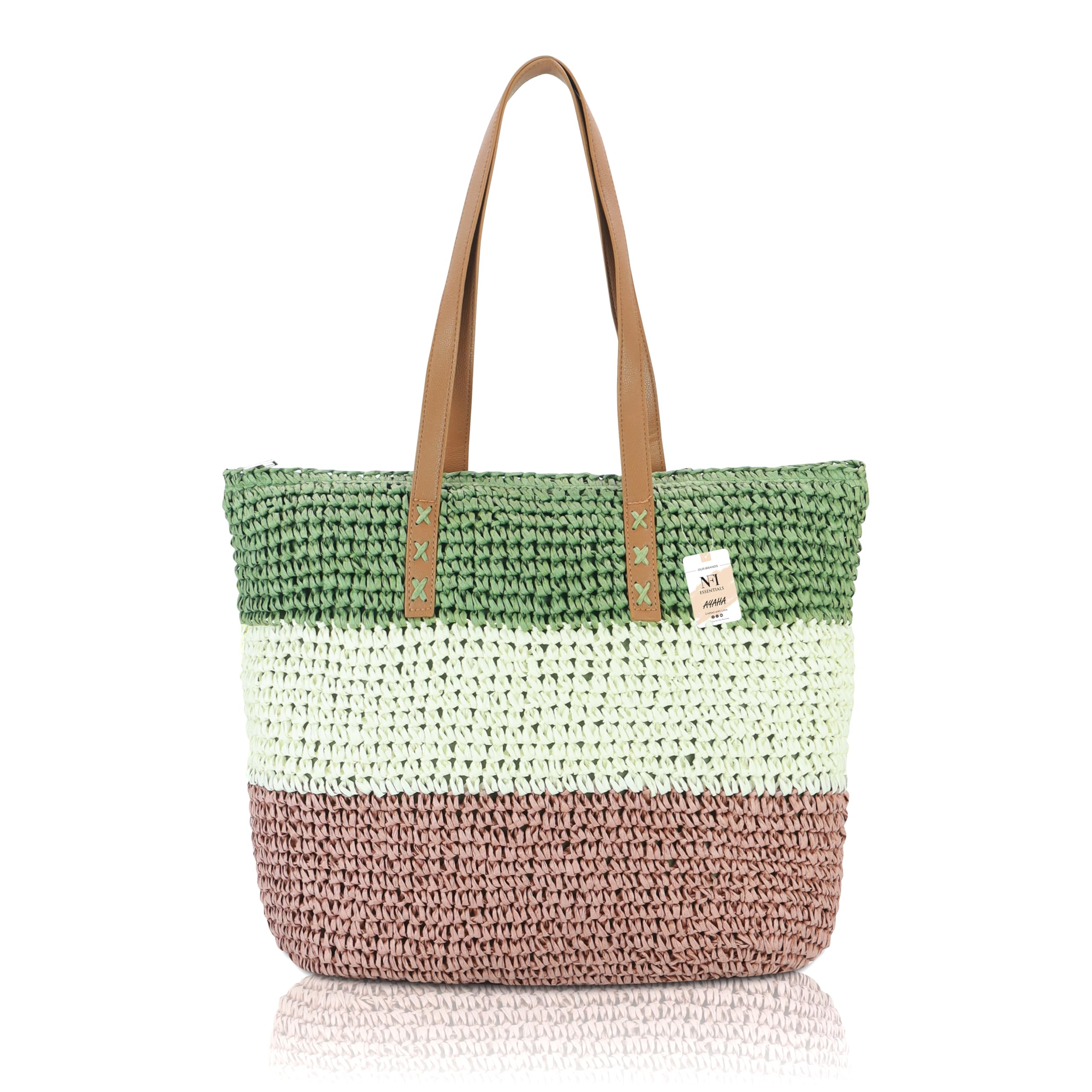 nfi essentials Ethnic Knitted Straw Wicker Bags for Women & Girls Braided Woven Design Handmade Crafted Handbags Summer Beach Traditional Hobo Bag Tote Best Gift for Ladies-picture-10
