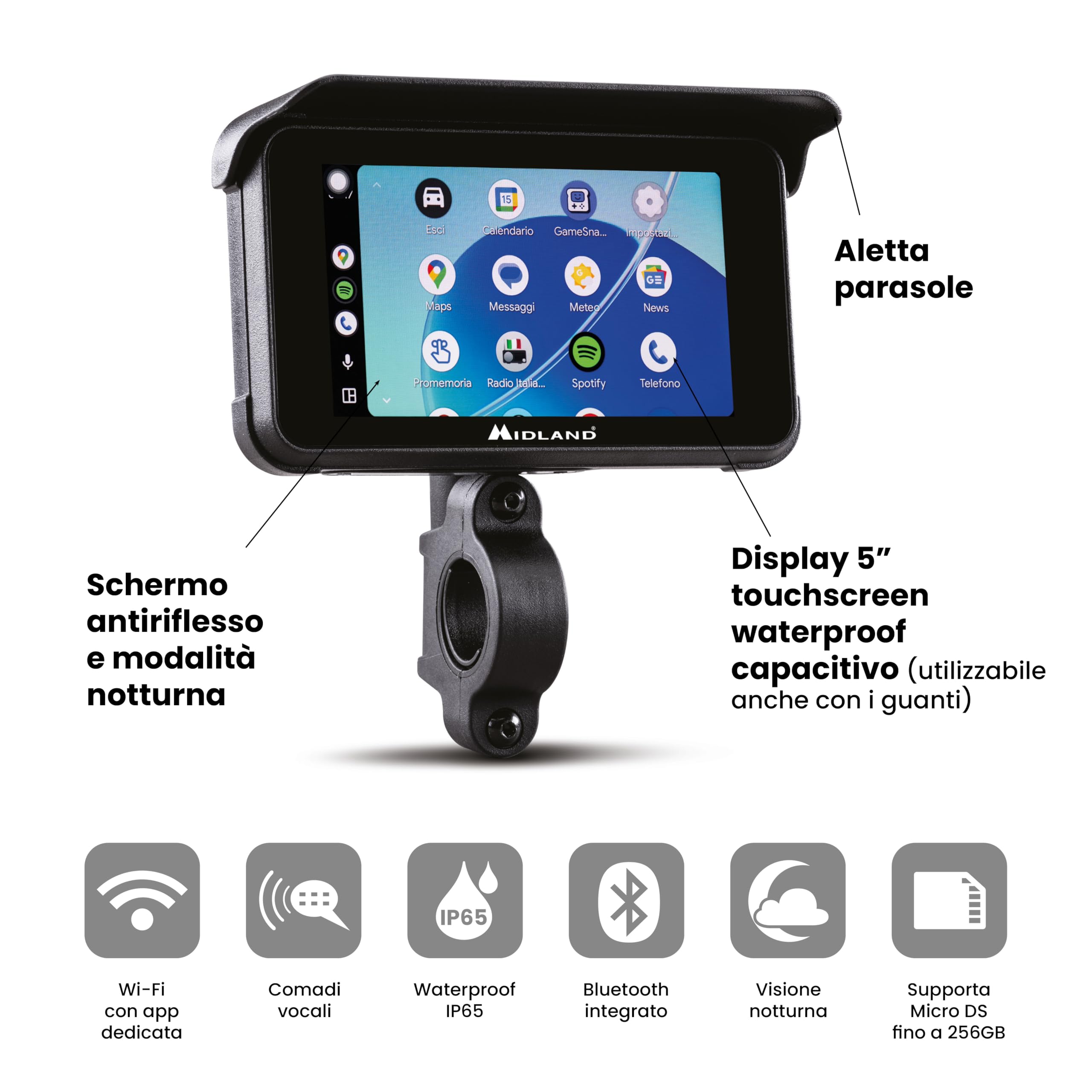 Midland BikePlay Guardian Android Auto per la tua moto