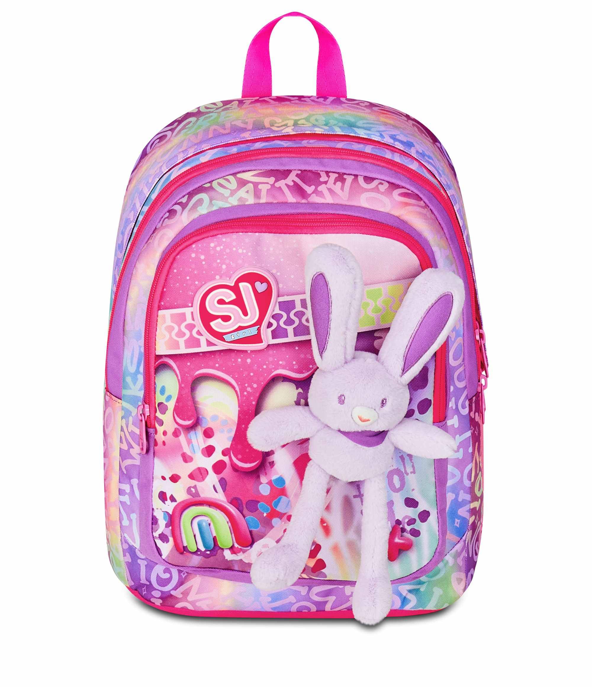 SJ GANG STYLE JAM GANG Zaino Scuola Advanced, Lilla, Doppio Scomparto e Tasca per Borraccia, 29 L, Zaino Scuola Elementare, Zaino Bambina