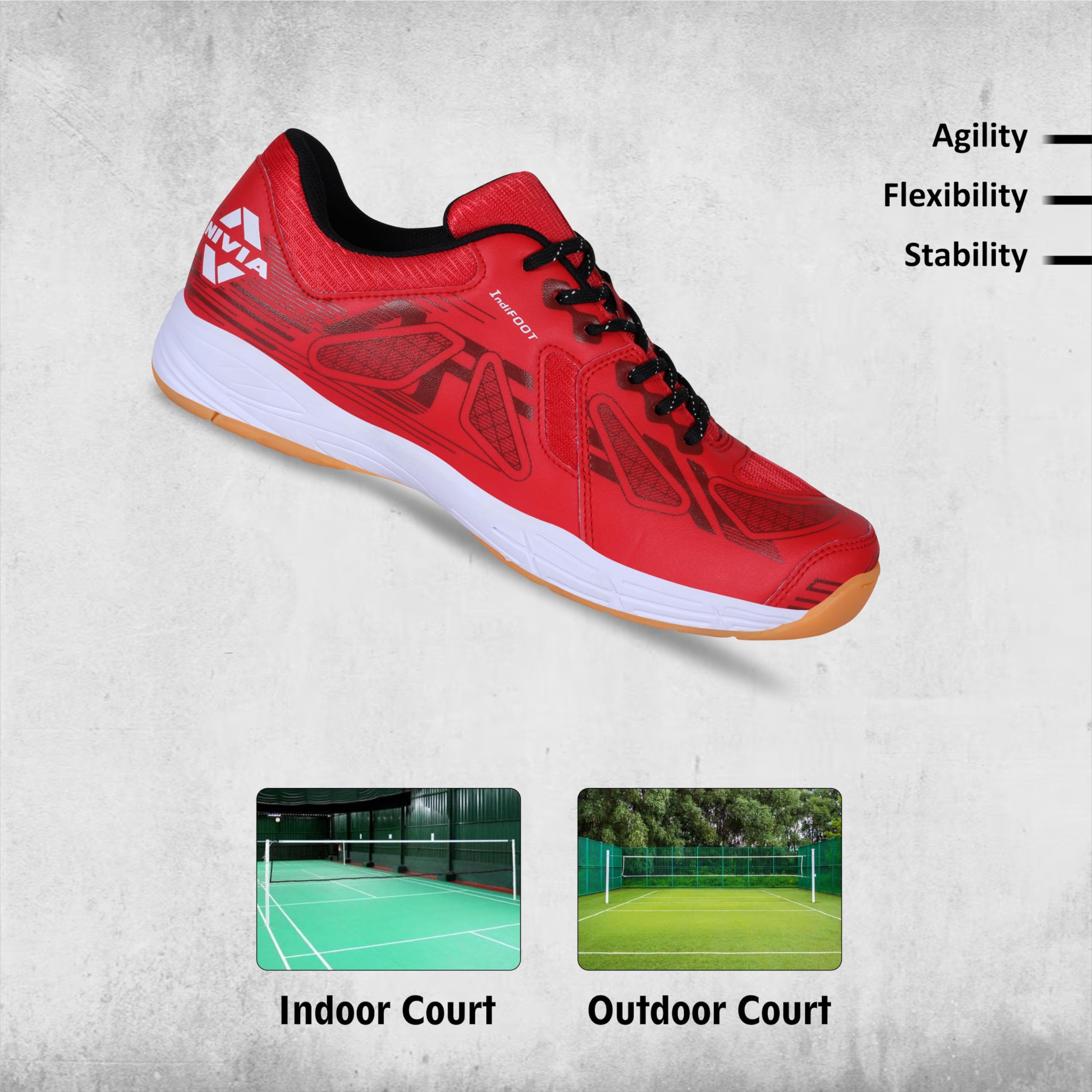 Nivia Appeal 3.0 Badminton Shoes for Mens, Your Secret Weapon for Court Domination, Stylish, Supportive, and Built to Win, Non-Marking Badminton Sports Shoes, (Crimson Red), Size UK06 4