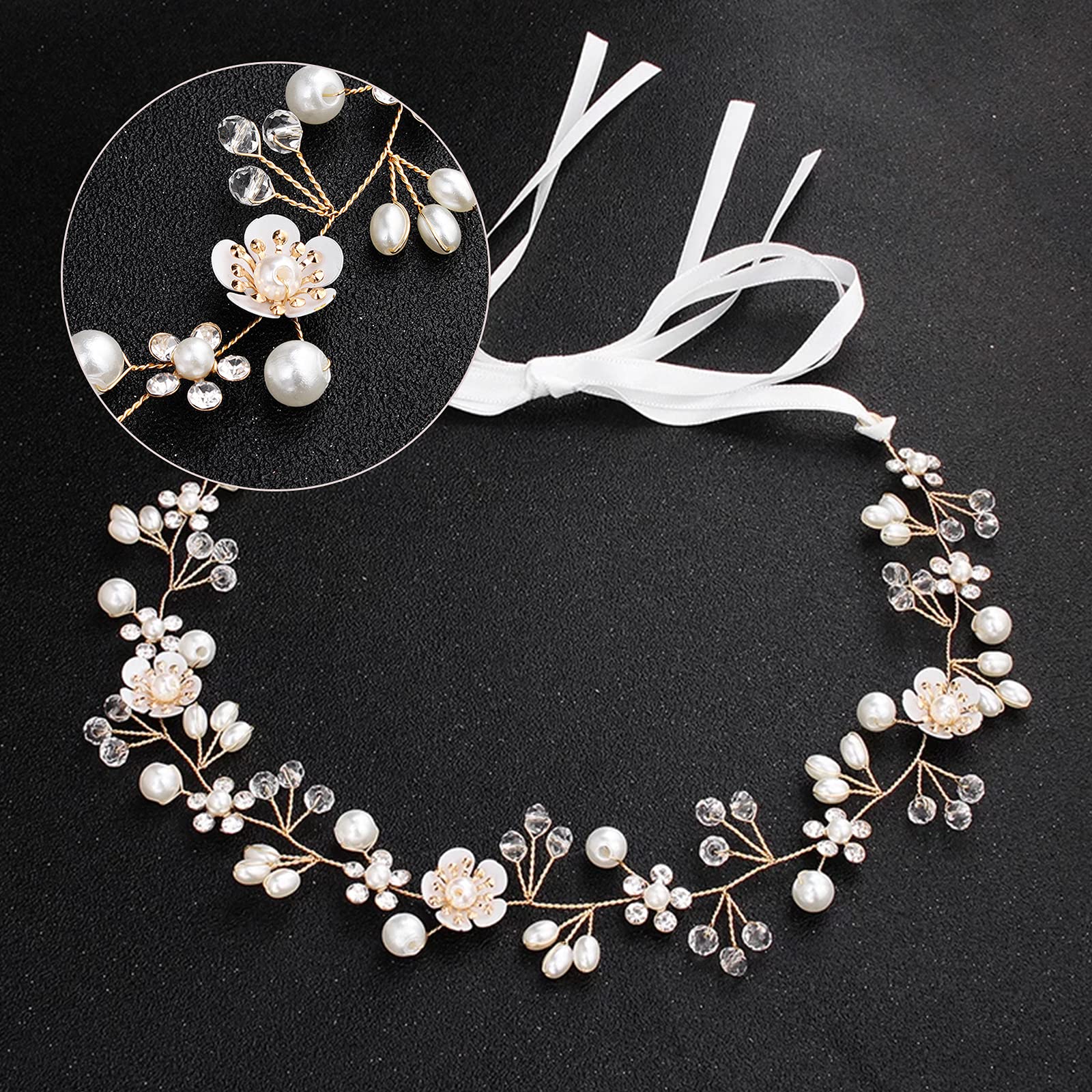 Edary Fascia Per Capelli Da Sposa Con Perle E Cristalli – Diadema A Pettine Per Matrimonio, Ballo E Festa