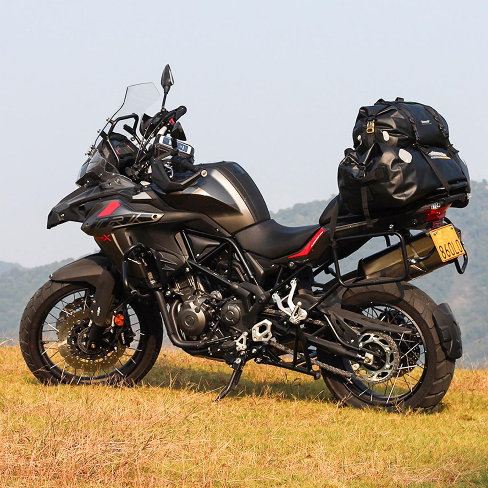 WILDKEN 65L Bolsa Moto Asiento Trasero Impermeable Alforjas Moto con Tracolla Bolsa Trasera Moto Bolsa de Viaje per Moto para los Hombros Adecuada para Ciclismo, Camping, Deportes