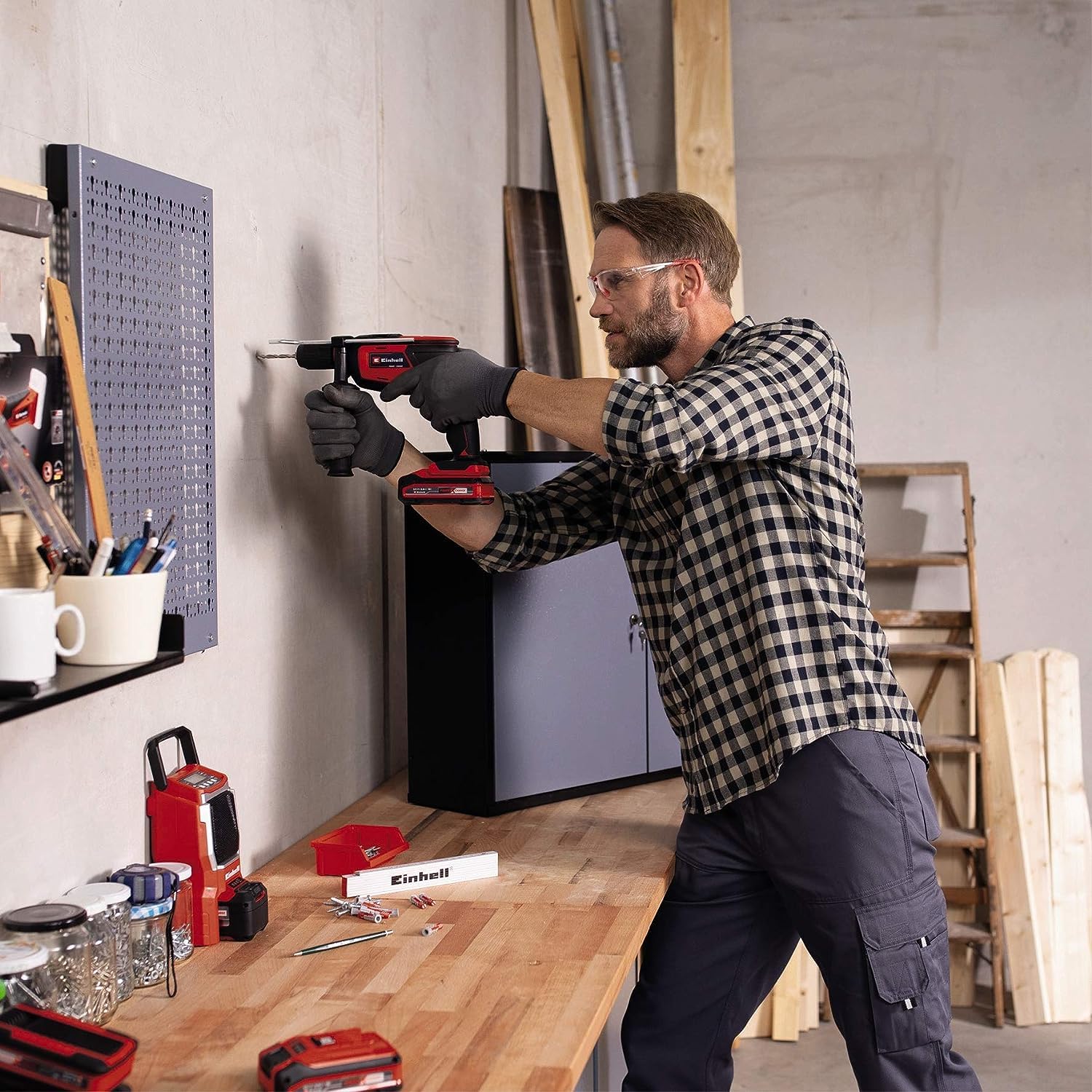 Einhell Taladro percutor con batería TC-ID 18 Li - Solo Power X-Change (Li-Ion, 18 V, 13mm, marcha a derecha/izquierda, unidad electrónica de velocidad de giro, sin batería ni cargador)
