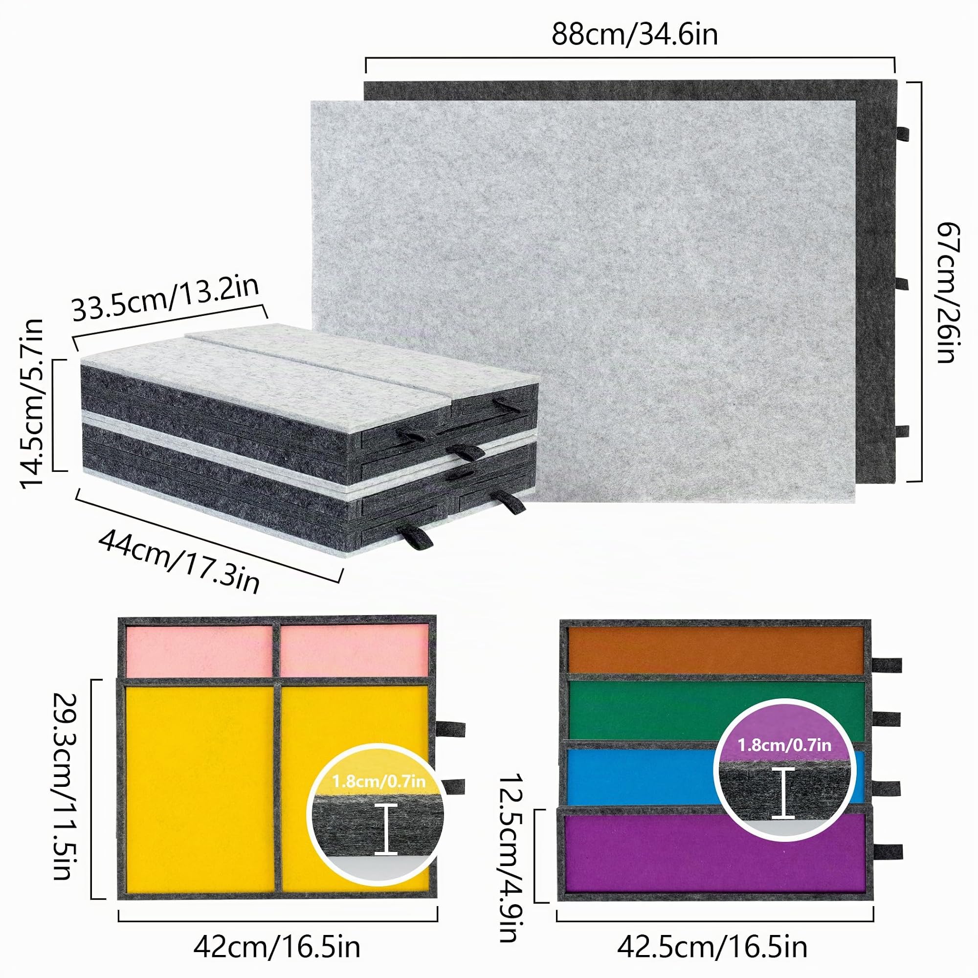 Lavievert Puzzle pliable avec 6 compartiments de tri, table portable légère avec tapis, planche en feutre pour ranger des puzzles