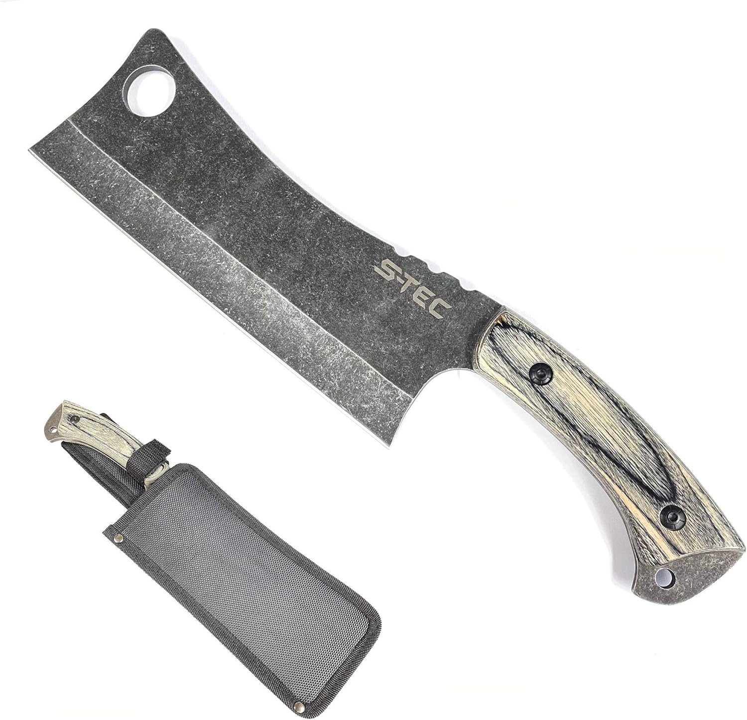 KinStore 12" Fixed Hunting Survival Knife Camping Combat EDC Machete Cleaver