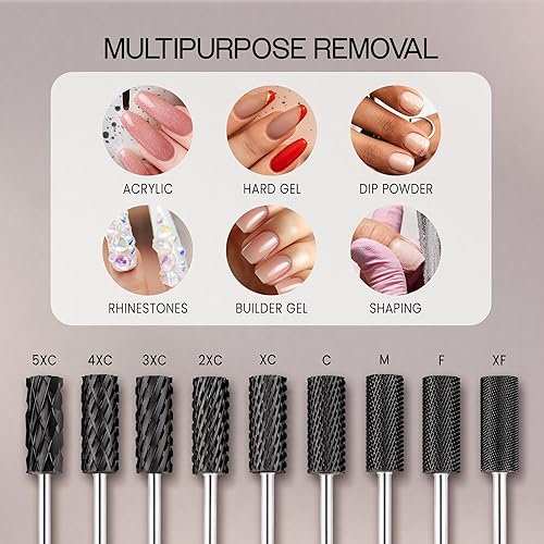 Vista 5 de USA PANA - Broca profesional de carburo de barril pequeño con parte superior plana, grano grueso 5X a grano extrafino, dorado, plateado, negro DLC