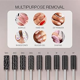 USA PANA Professional 3/32 Shank Size - Flat Top Small Barrel Carbide Bit - 5X Coarse Grit to Extra Fine Grit - Gold, Silver, DLC Black - Nail Drill Bit for Dremel Machine (4X Coarse, DLC Black)