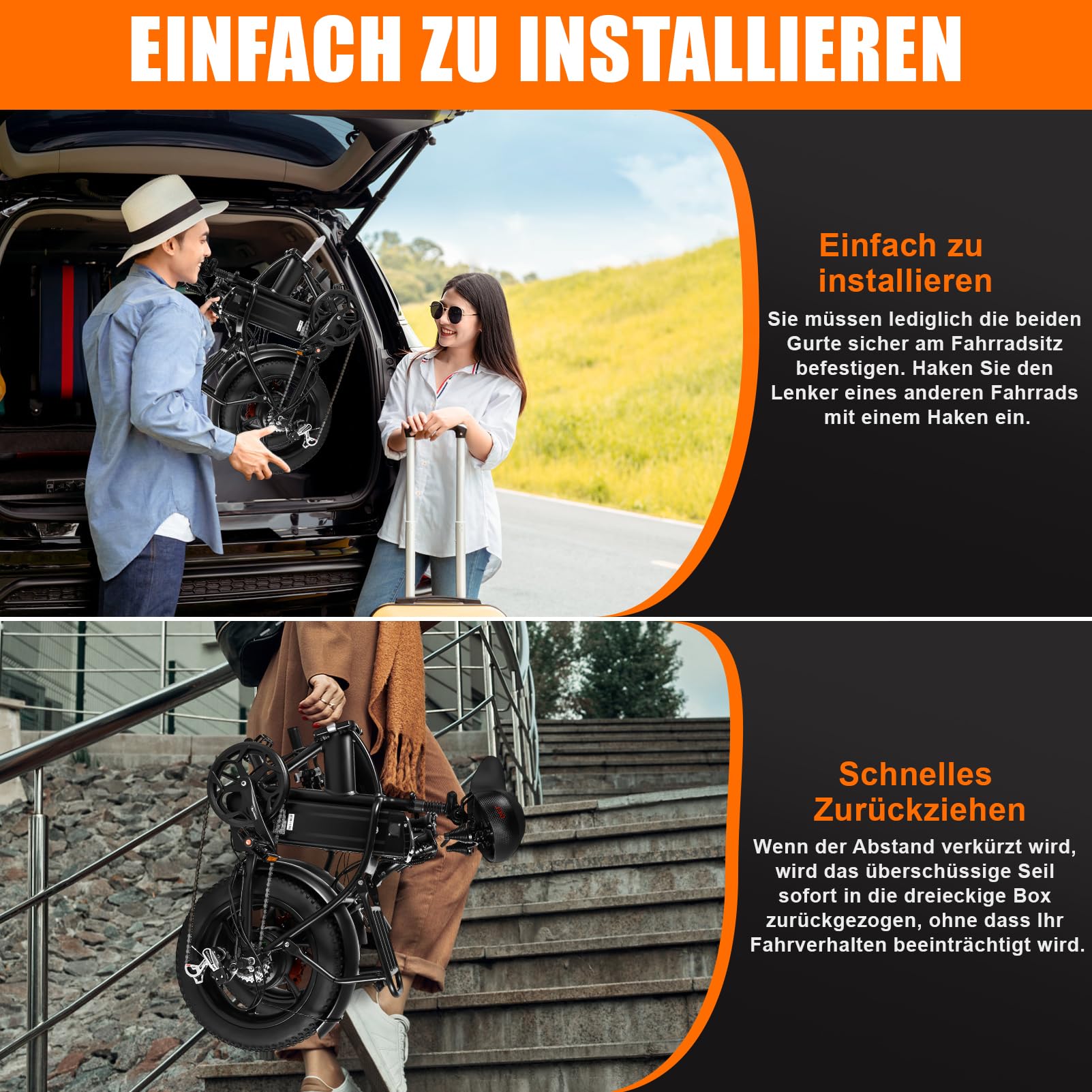 16” e-rower składany, męskie kobiety rowery elektryczne, gruby rower elektryczny 48V/18Ah z oponami 3.0, miejski ebike terenowy 250W/25km/h, hydrauliczny hamulec tarczowy, kolorowy wyświetlacz