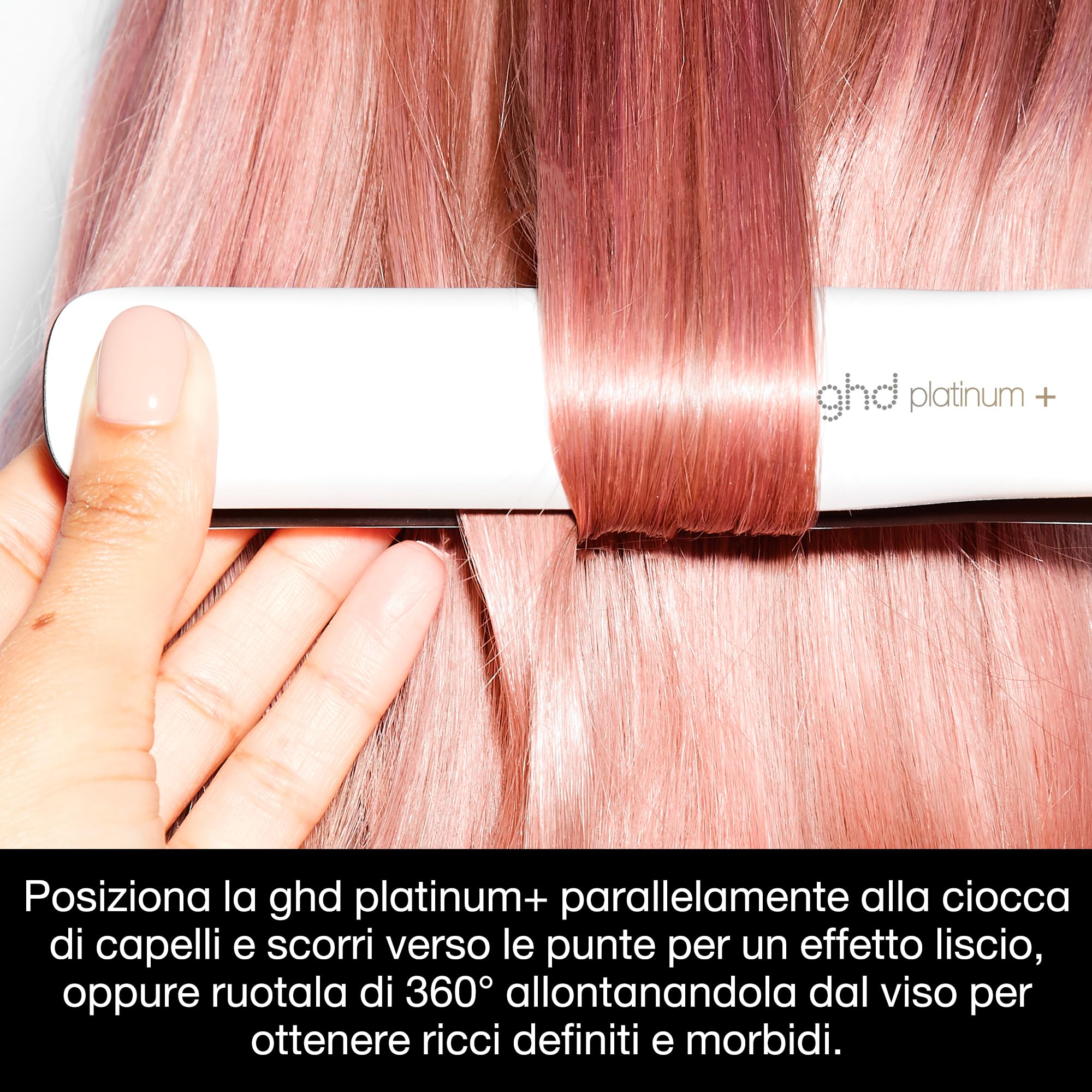 ghd Platinum+ Piastra & Styler Professionale Bianca – Capelli Più Forti, Maggiore Lucentezza, Protezione del Colore – Per Tutti i Tipi di Capelli