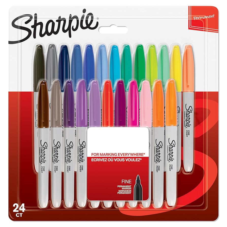 Permanent Markers Fine Point Assorted 24/Set (並行輸入品) Sharpie Fine Point Permanent Markers, 24-Pack, Assorted