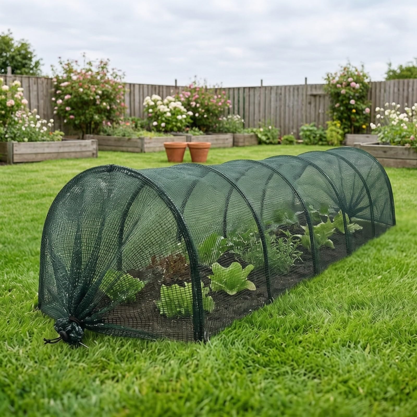 Wasserdurchlässig Folientunnel mit | Insektenabweisend, Pflanztunnel-Bögen, Feinmaschig, Reihenabdeckung, für Garten, Hobbygärtner,