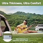 OUTSKIRT Camping Mattress, Self Inflating Sleeping Pad with Pump Sack, Foam Camping Pad for Sleeping, 4” Thickness Sleeping Mat for Camp/Travel/Car/Tent, 4 Season Camp Air Mattress