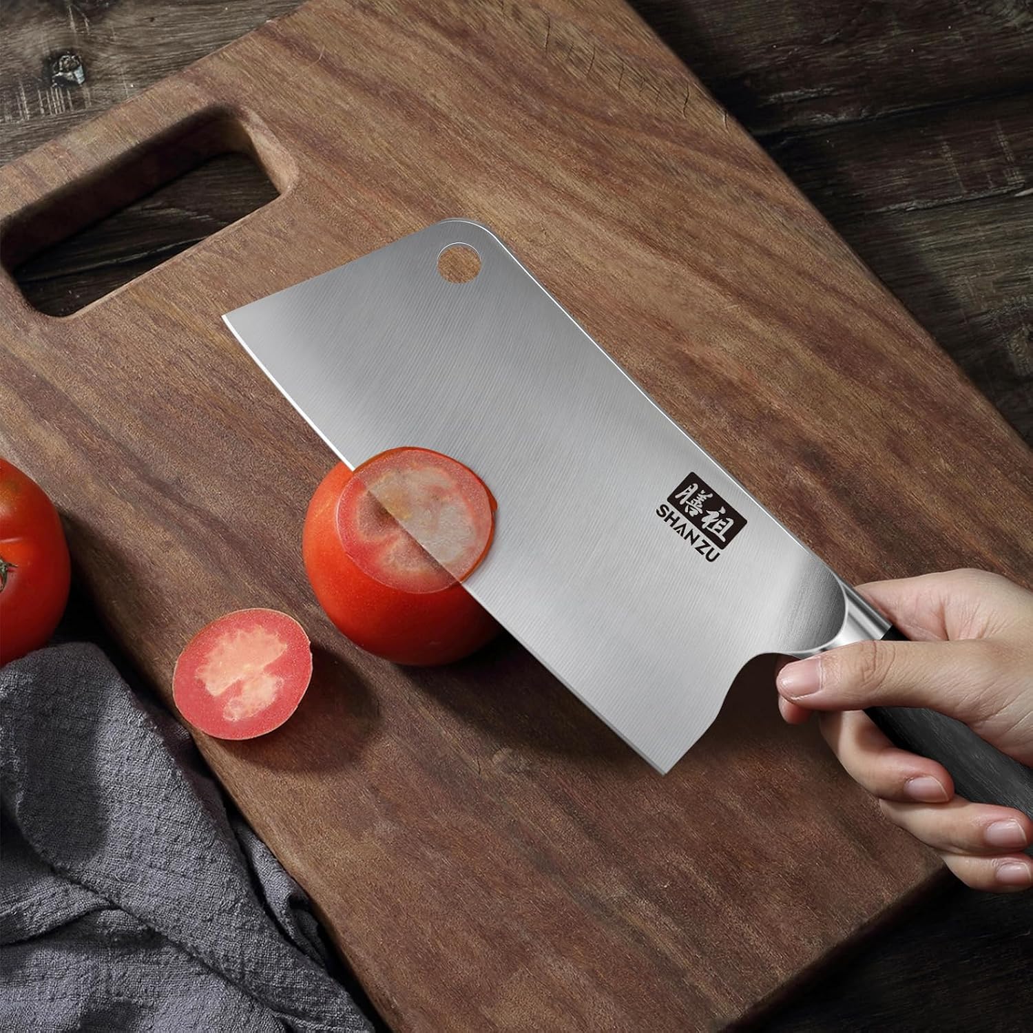 SHAN ZU Cleaver Knife, Japanese Kitchen Knives 7 Inch Professional Butcher Chef Knifes Chopper High-Carbon Utility Knife Japanese Steel Sharp Meat Cleavers for Home Kitchen & Restaurant